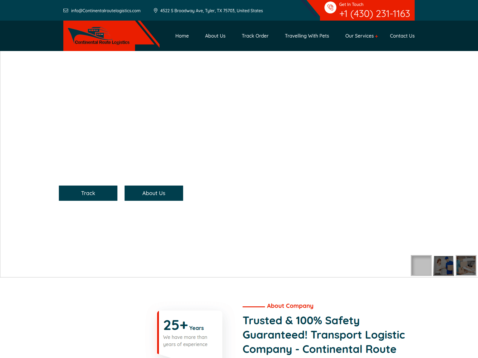 Скриншот сайта continentalroutelogistics.com