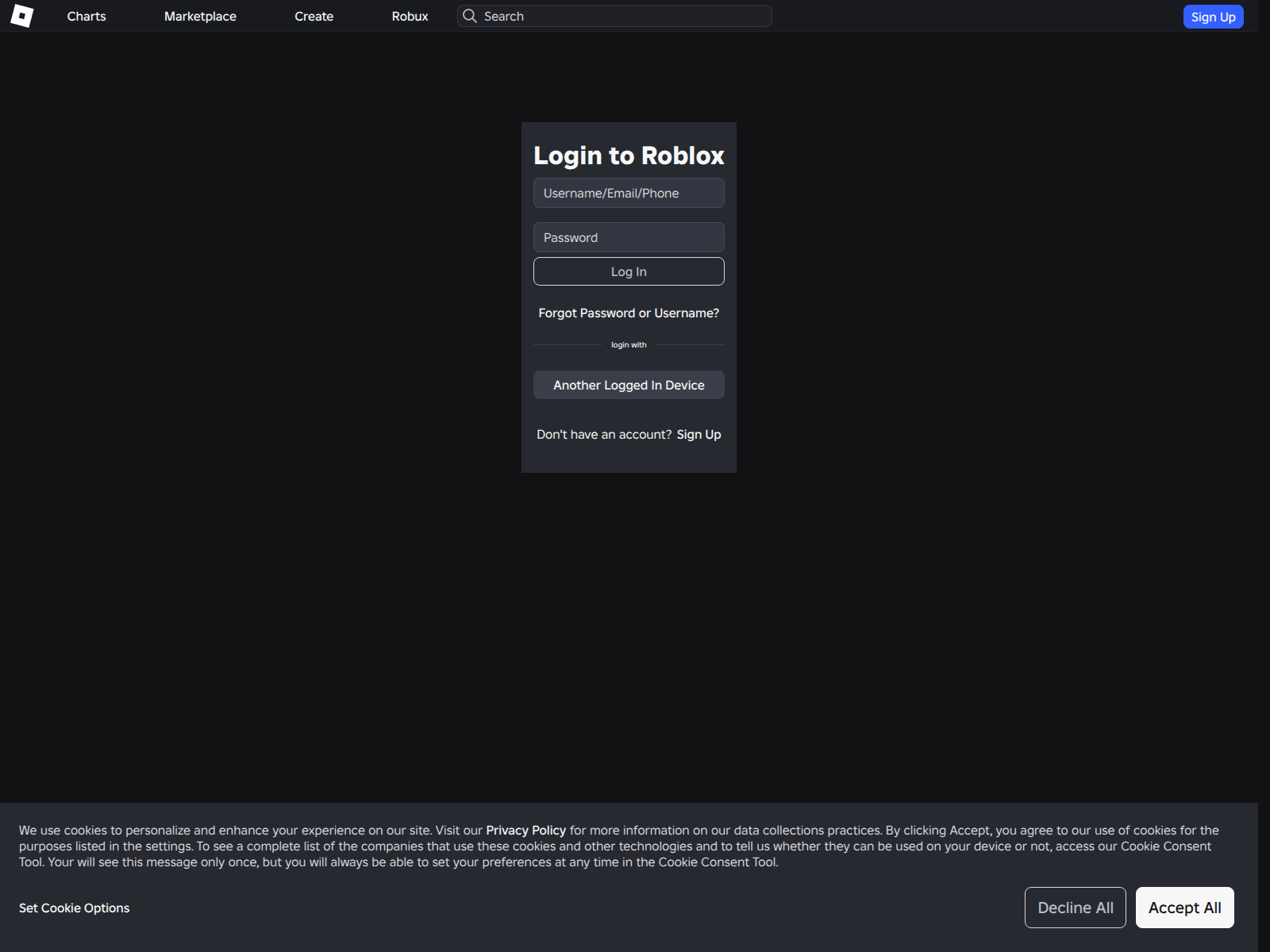Screenshot of roblologinning.netlify.app