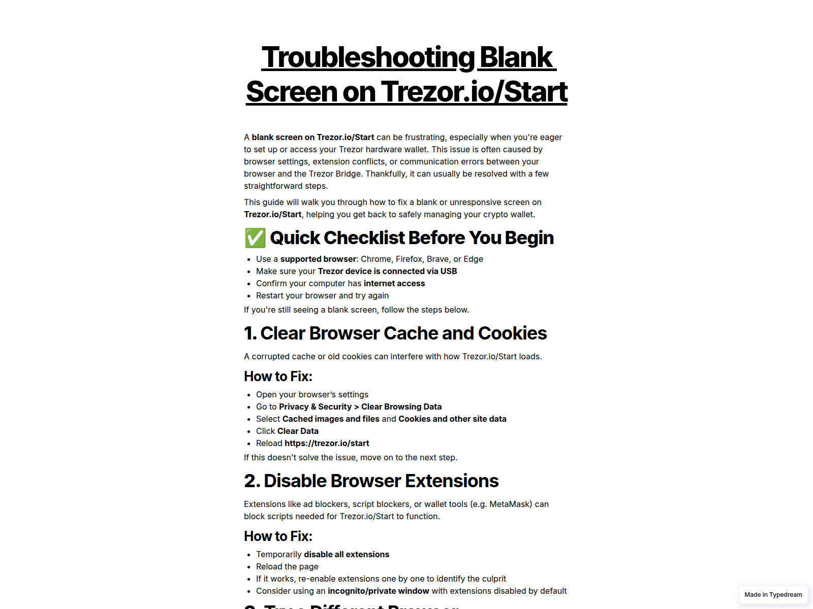 Screenshot of trezrstartpublic-com-en-auths.typedream.app