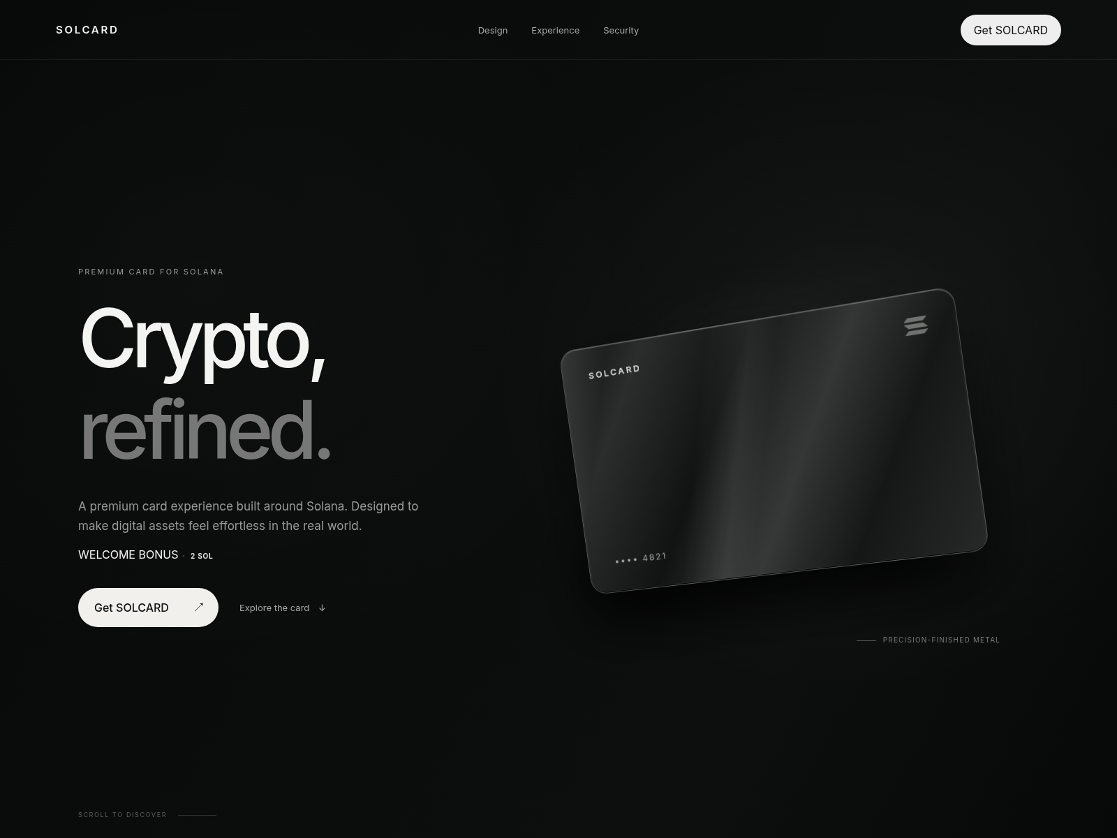 Screenshot of sol-card.xyz