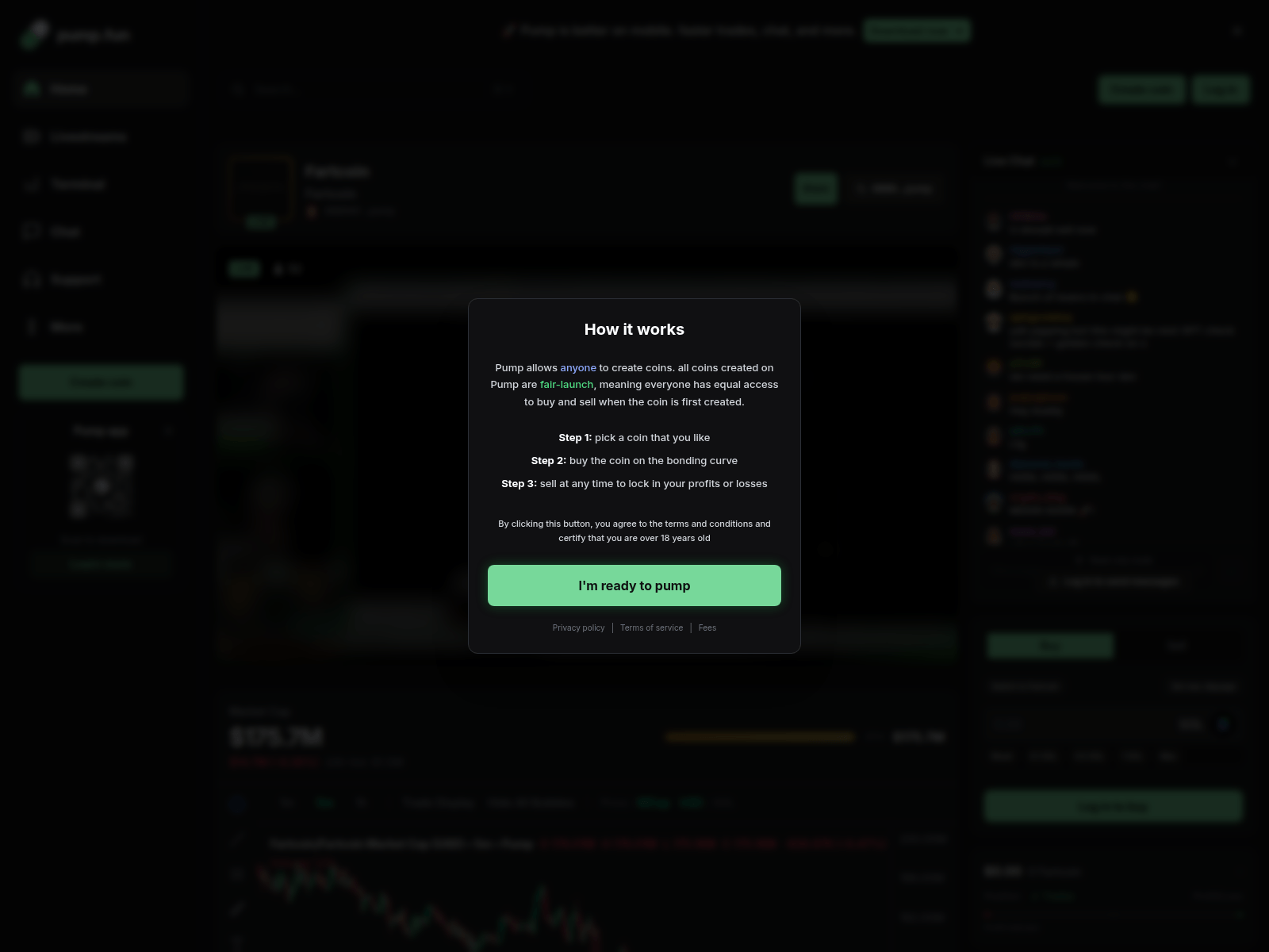 Screenshot of co-pump.fun
