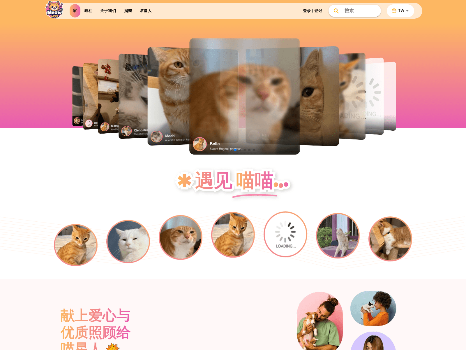 Screenshot of meow-live.asantesting.com