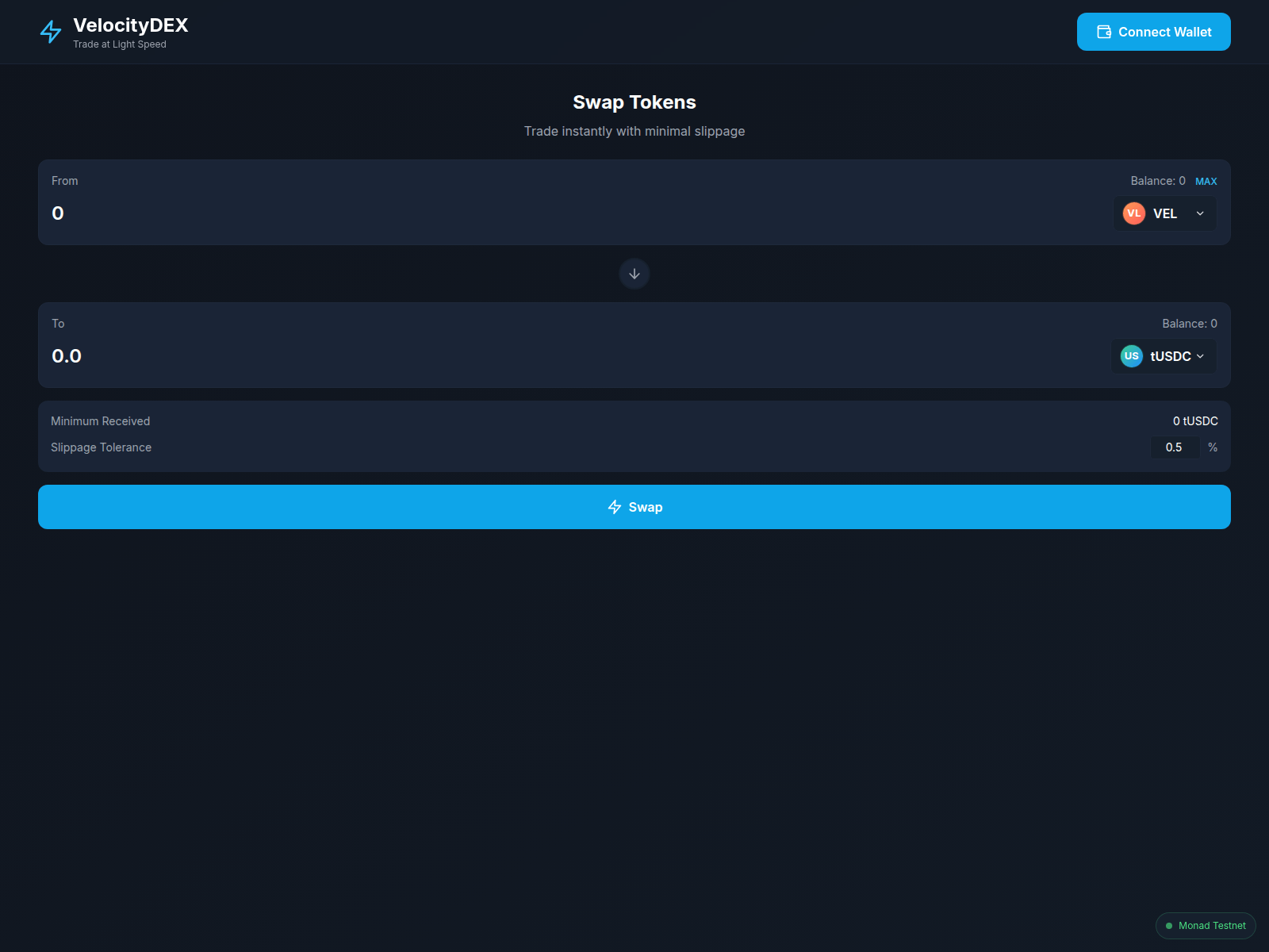 Screenshot of app.velocitydex.net