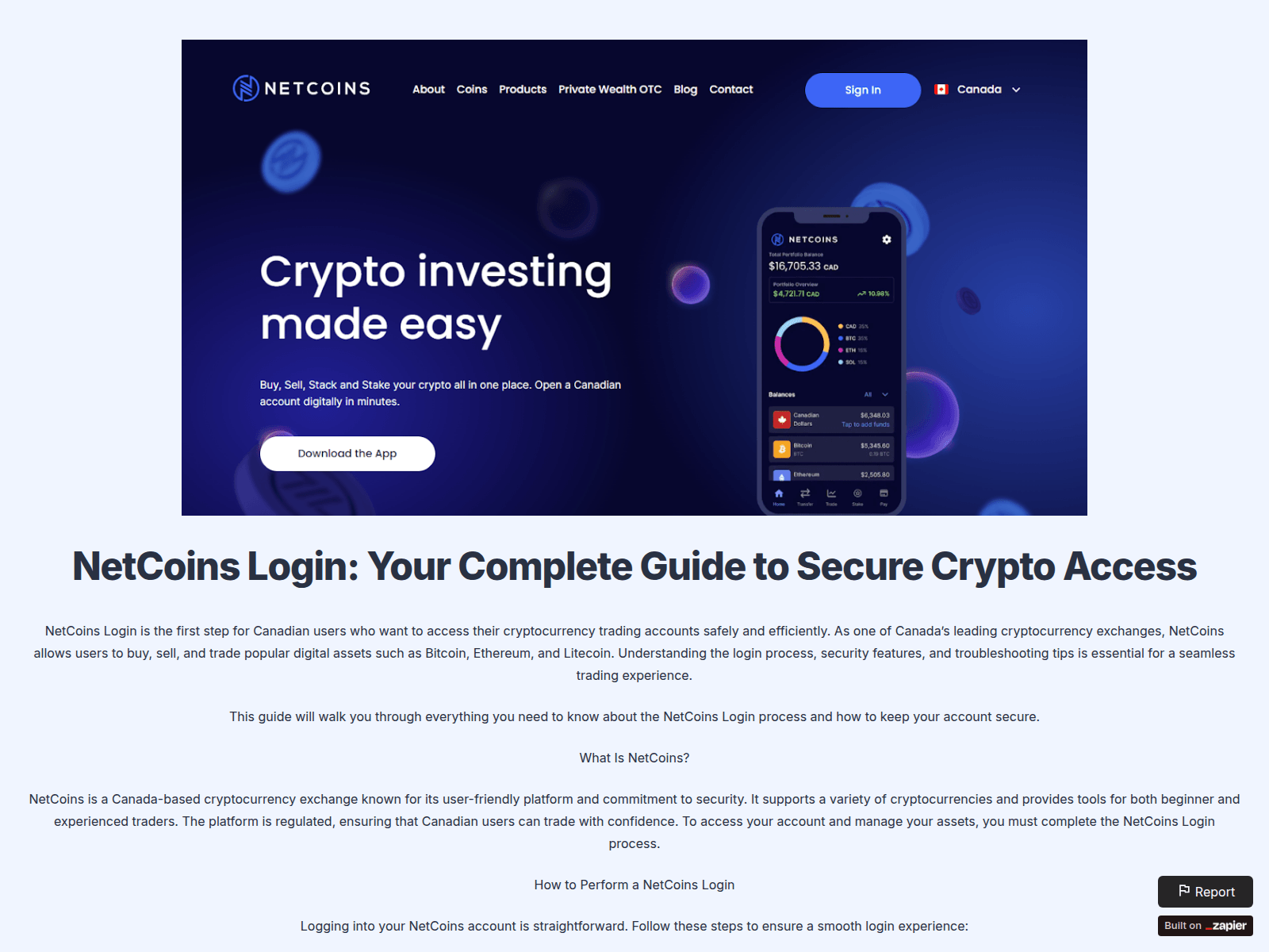 Screenshot of nav-ntcoin.zapier.app