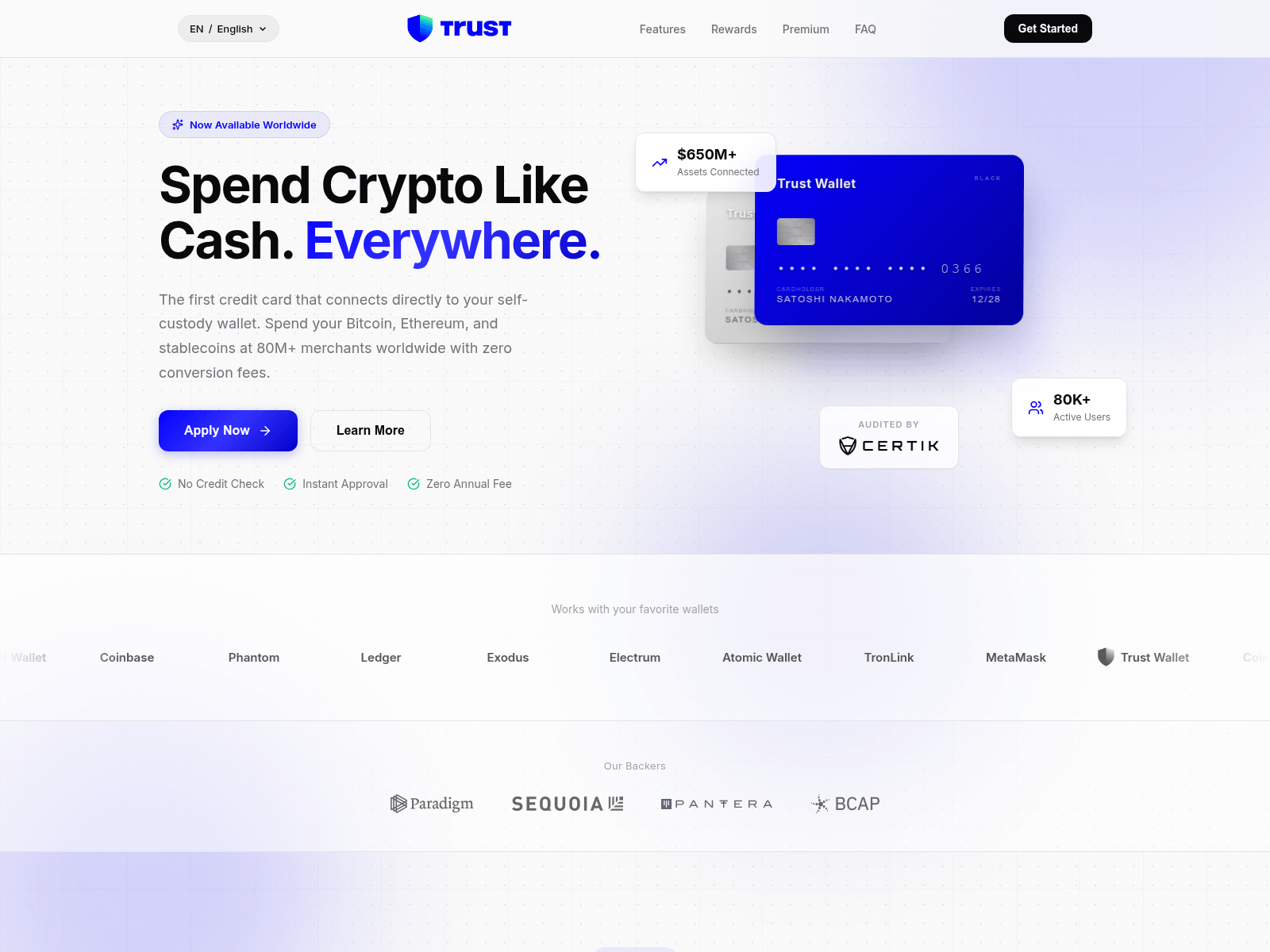 Screenshot of twalledcard.com