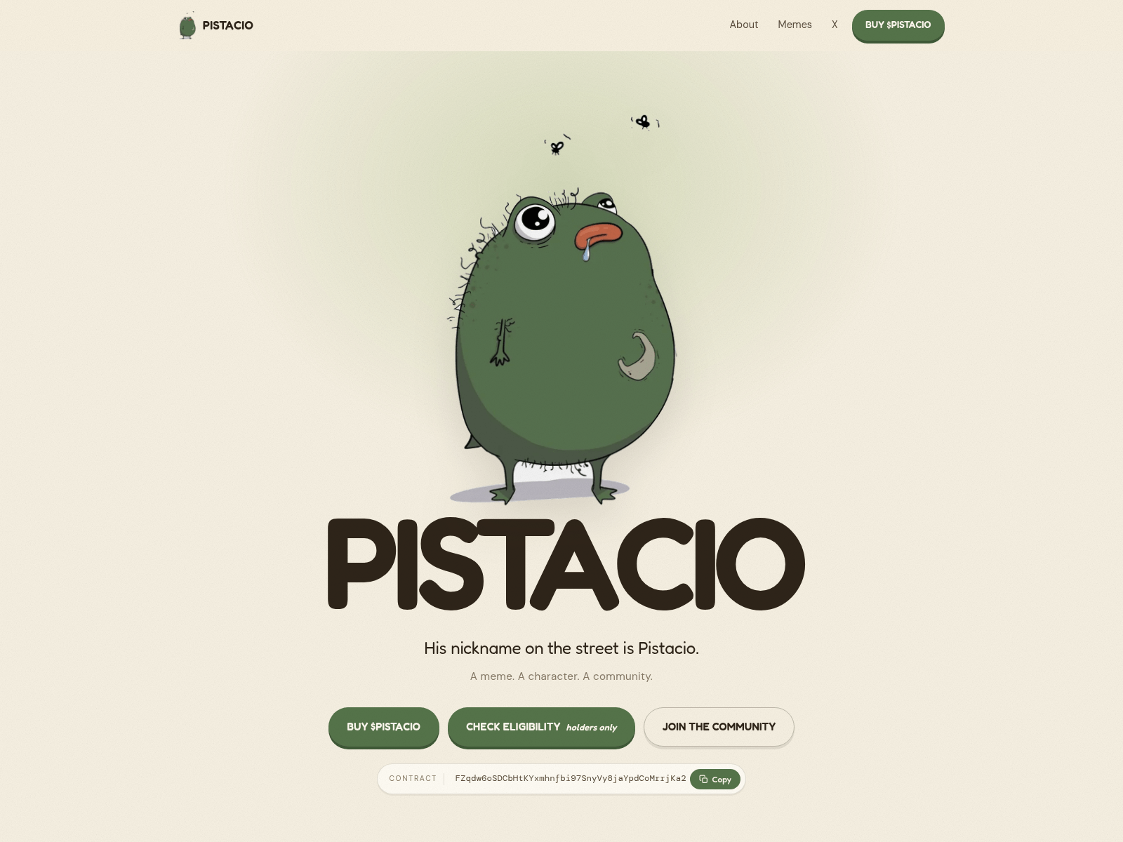 Screenshot of pistacio.meme