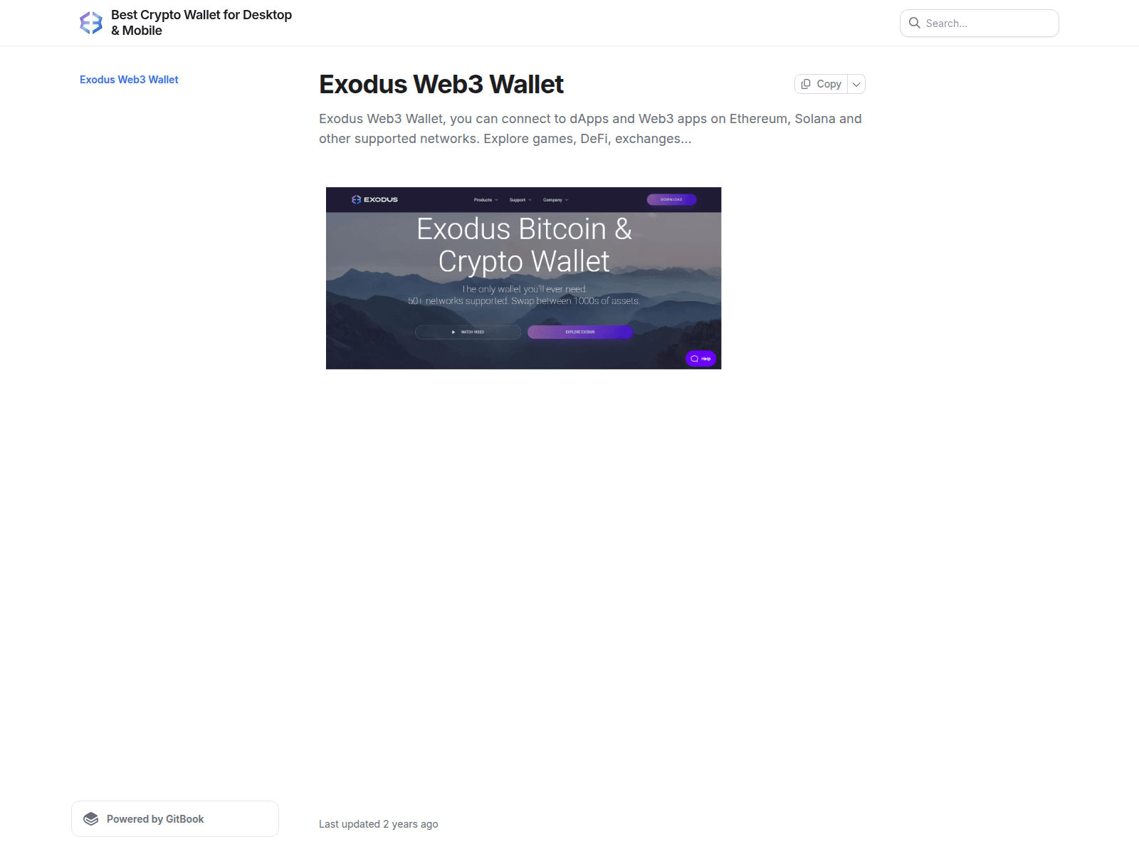 Screenshot of exooduseb3wallet.gitbook.io