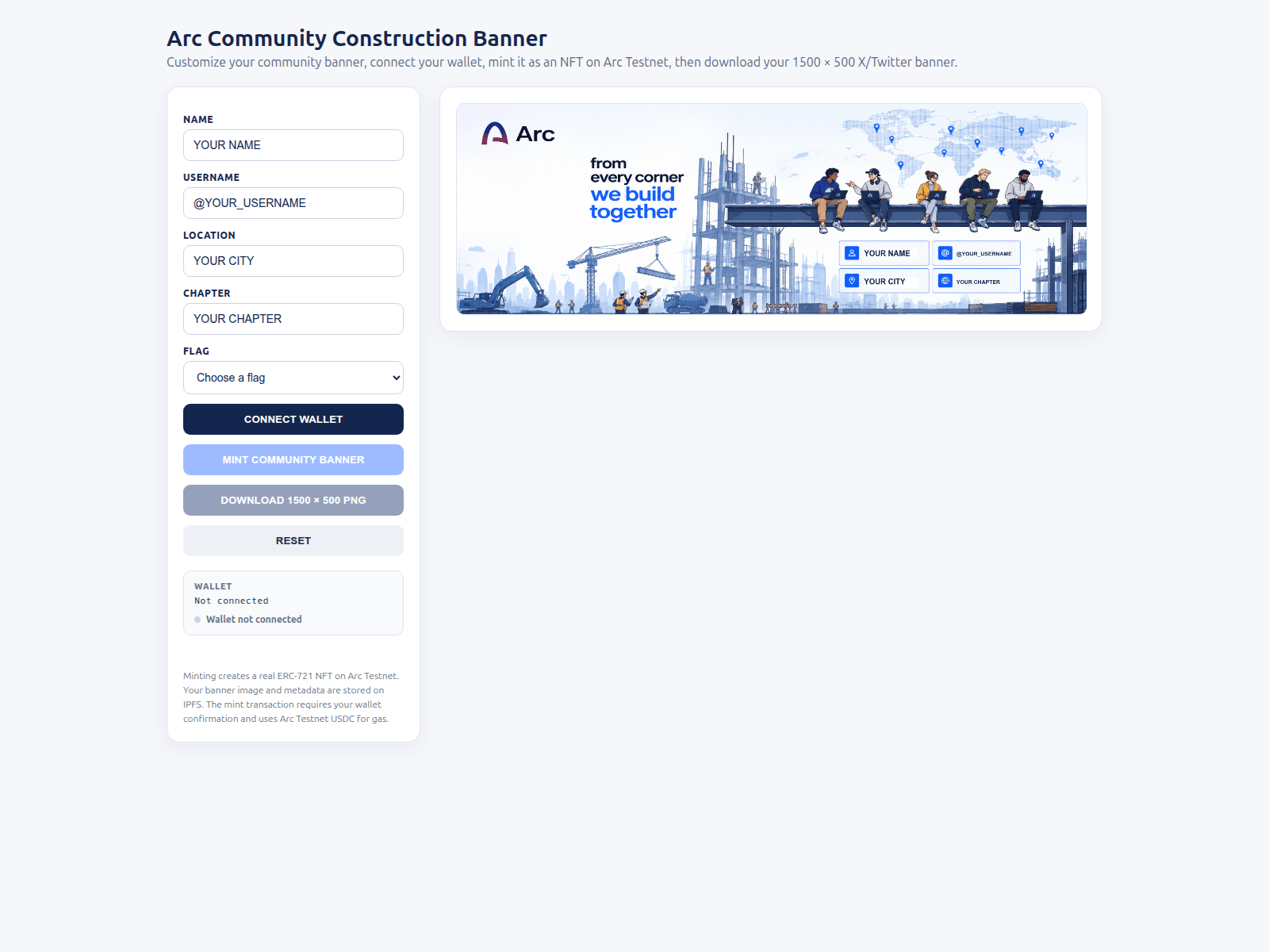 Screenshot of communitybanner.xyz