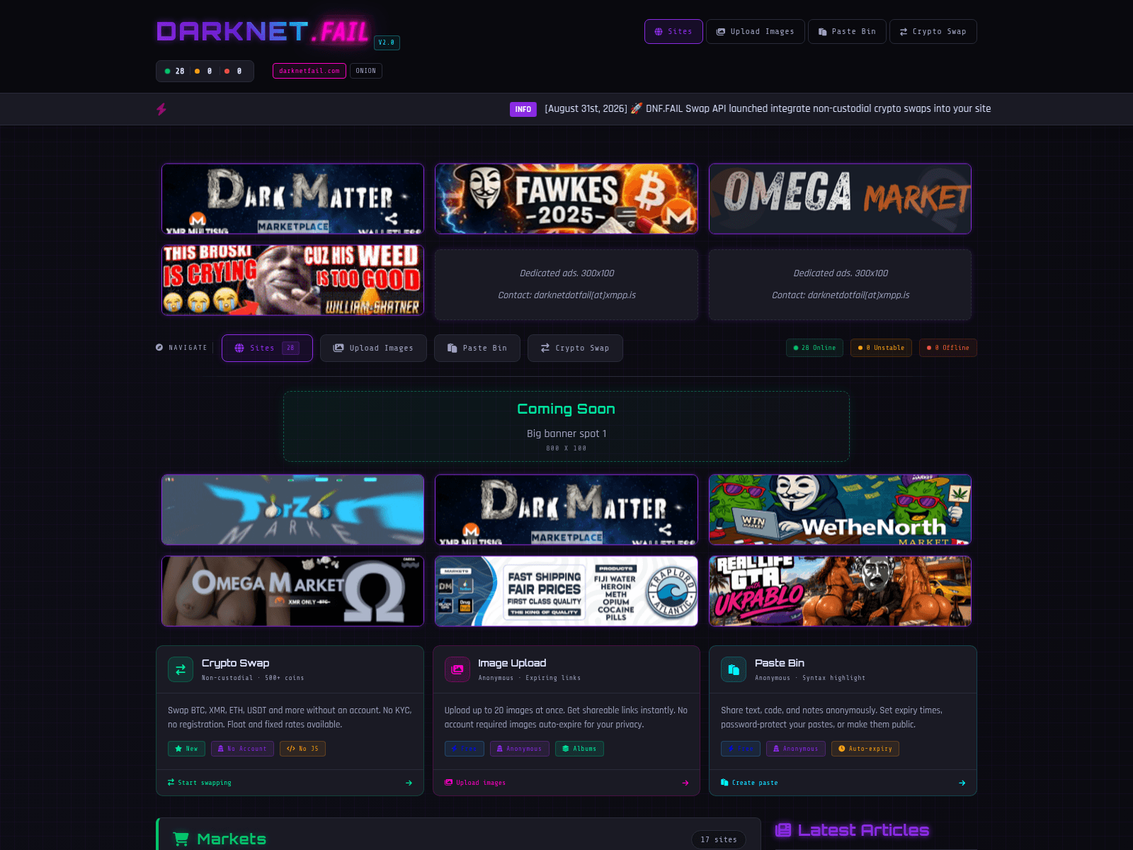 Screenshot of darknetfail.com
