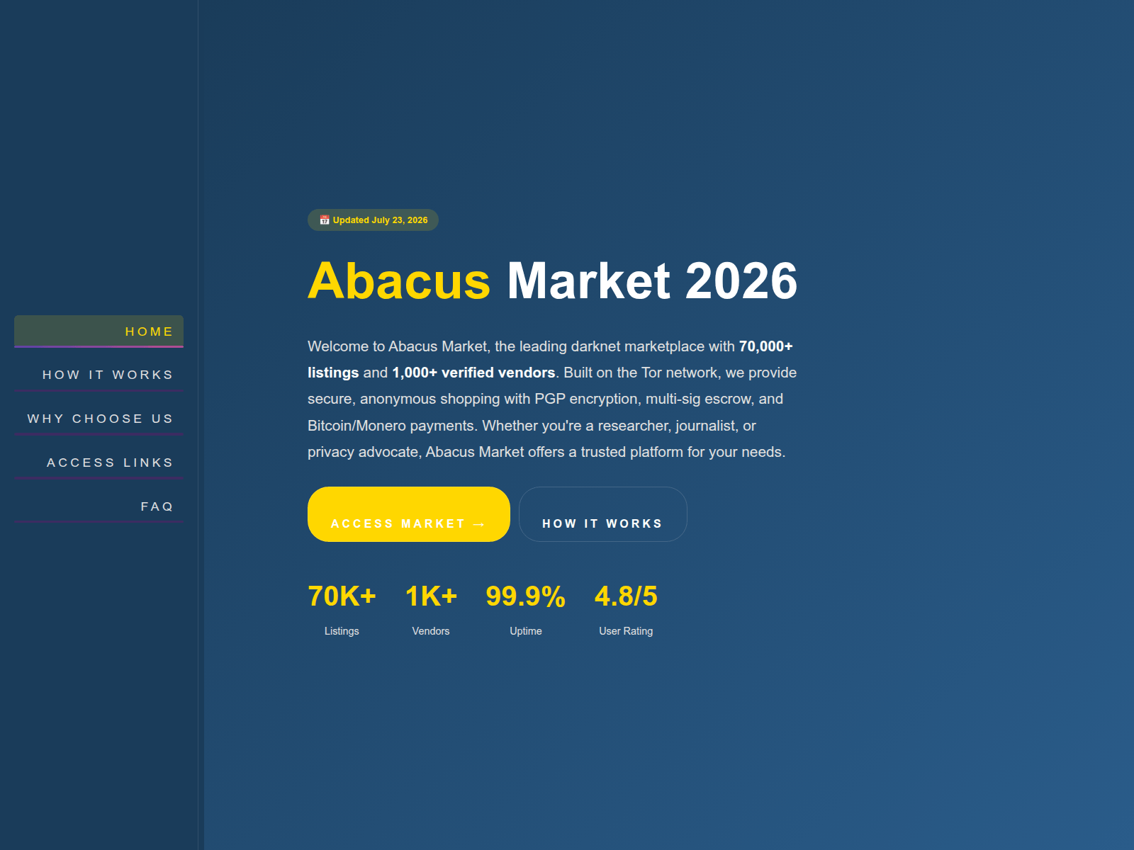 Screenshot di www.abacusmarkethub.com