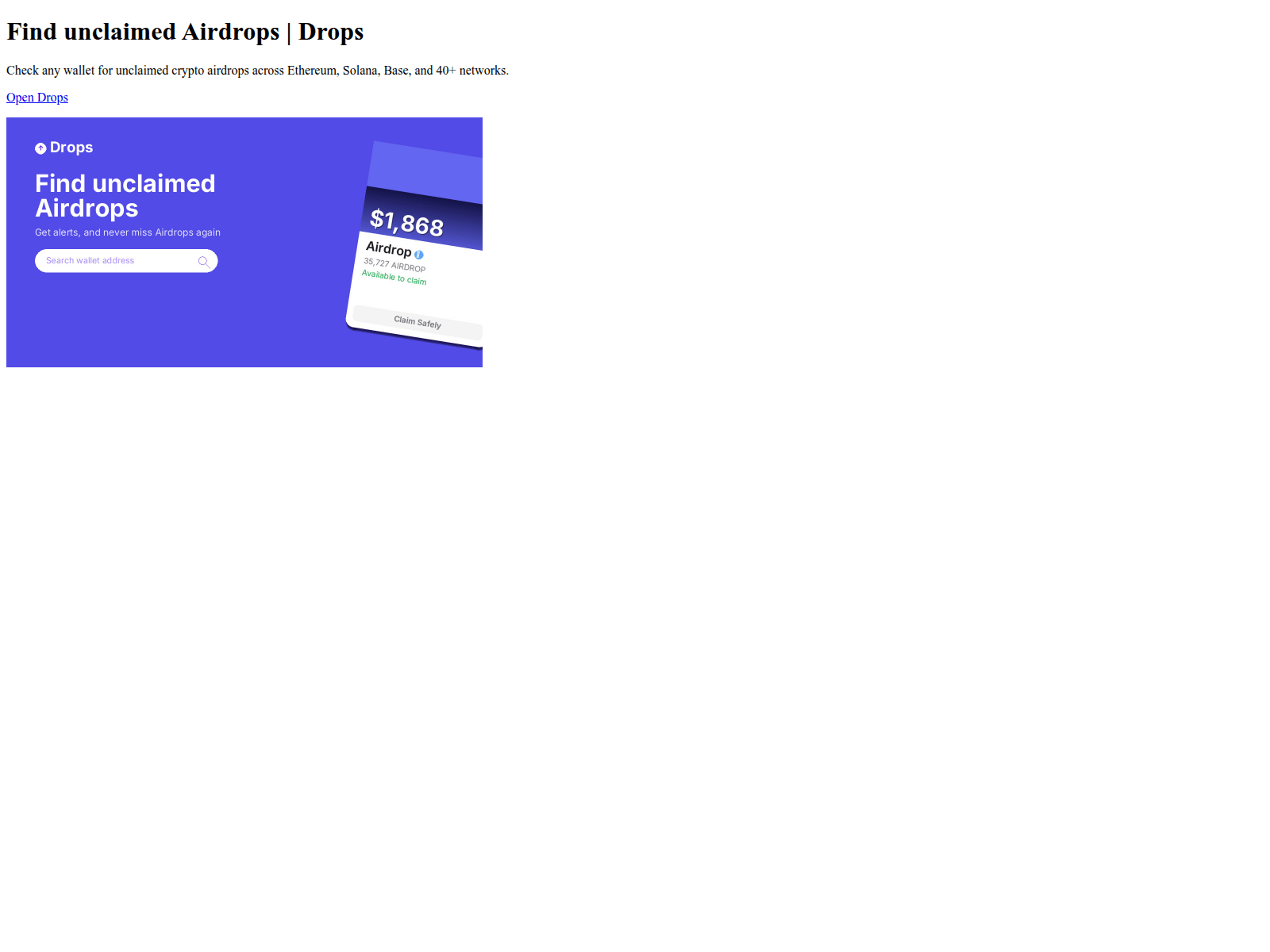 Screenshot of spl-drops.io