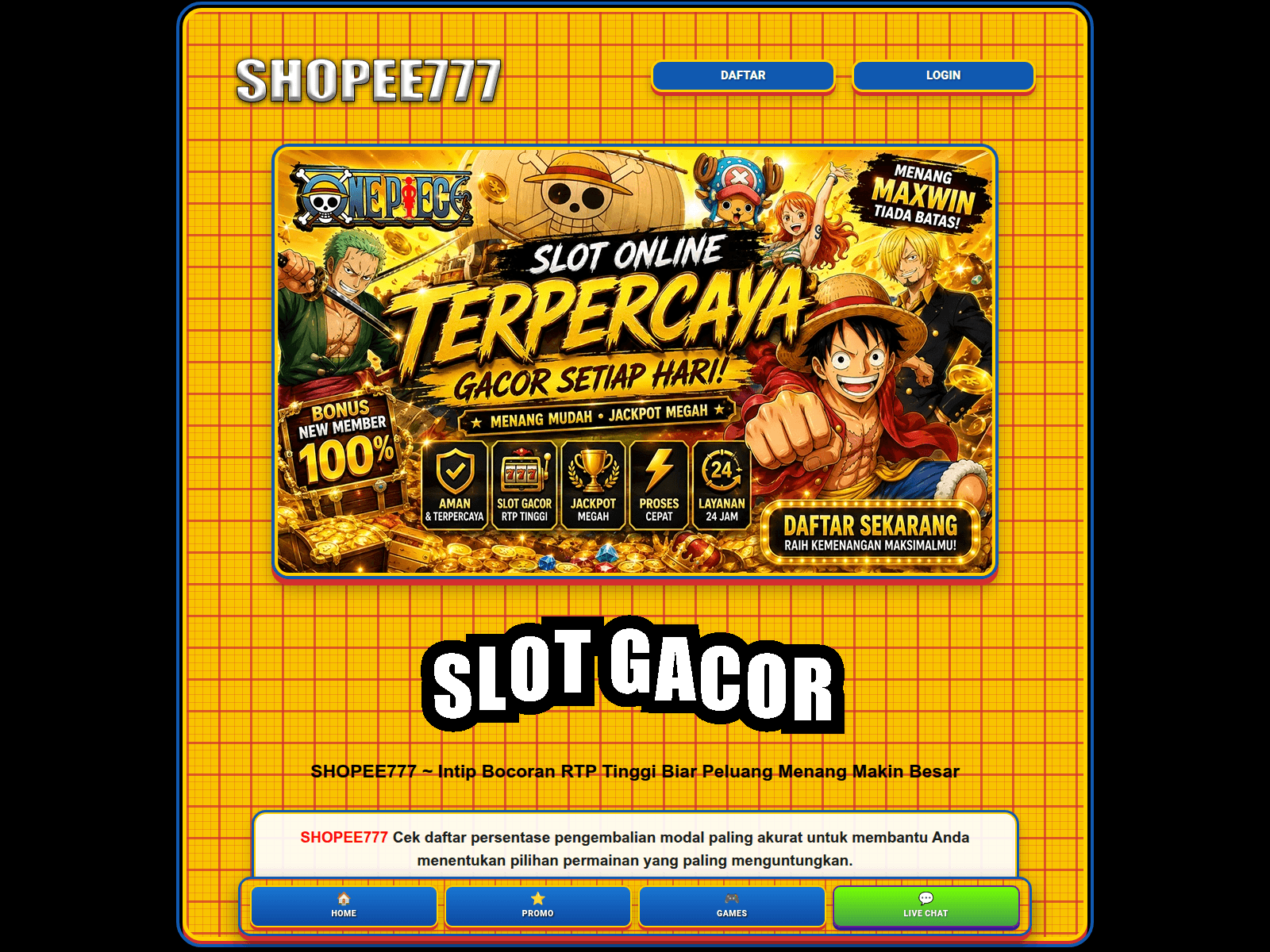 Screenshot of shopee777.net