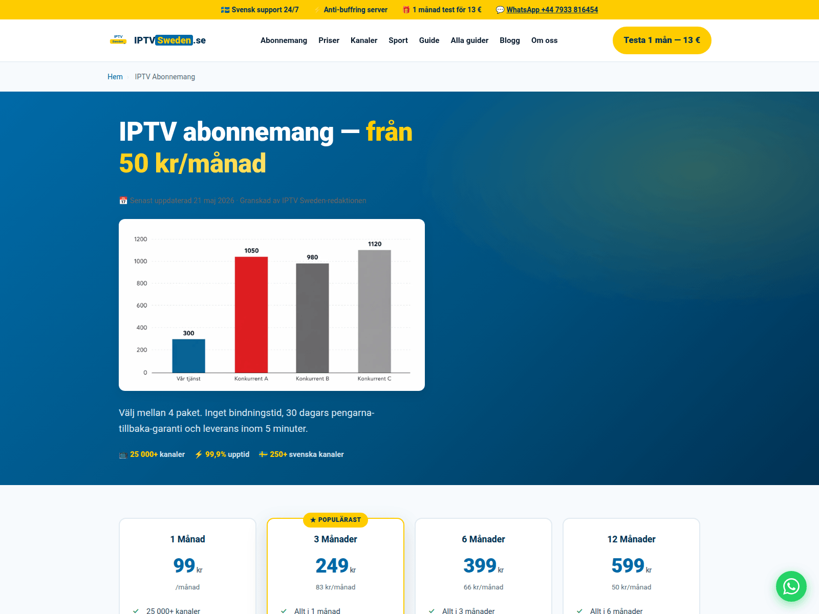 Screenshot of iptvsweden.se