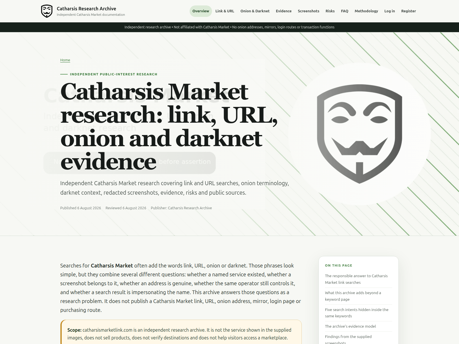 Screenshot of catharsismarketlink.com