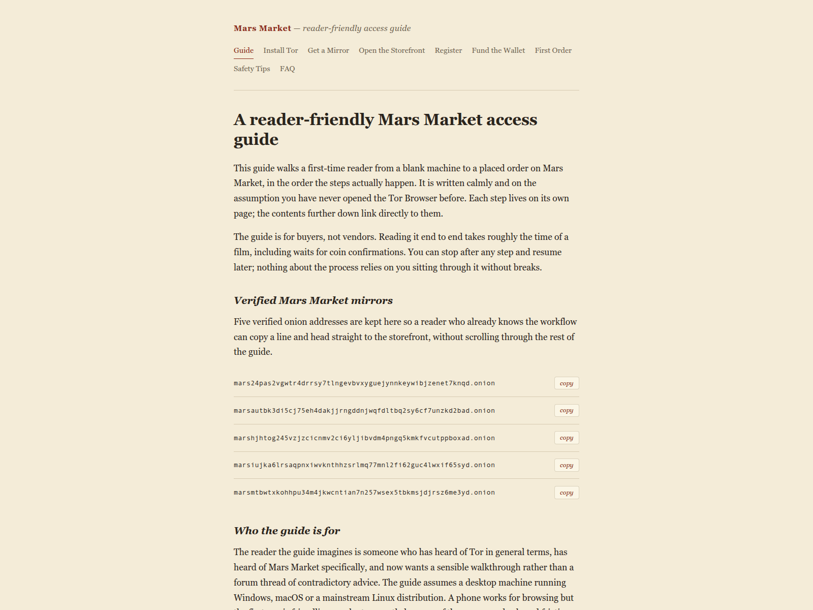 Screenshot of mars-market-mirrors.online