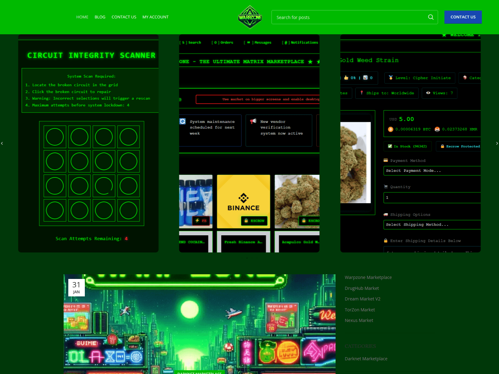 Screenshot of warpzonemarketplace.site