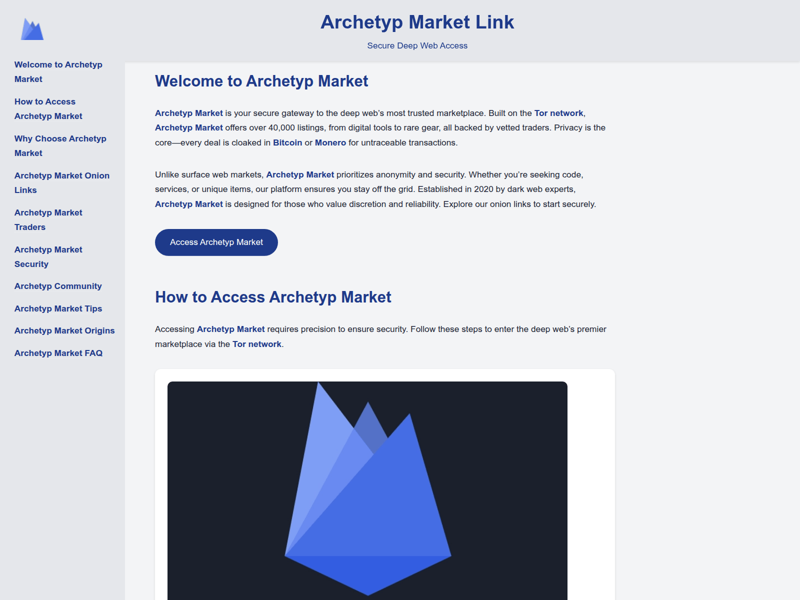 Screenshot of archetypdarkhub.com