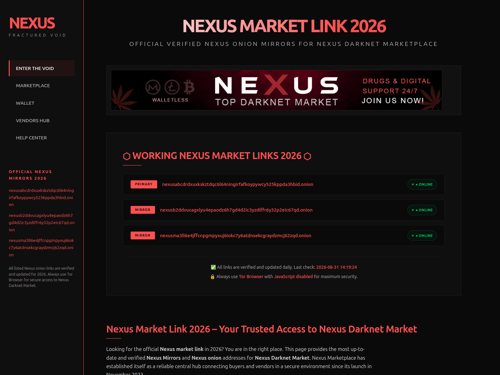 Screenshot von www.nexus-1.club