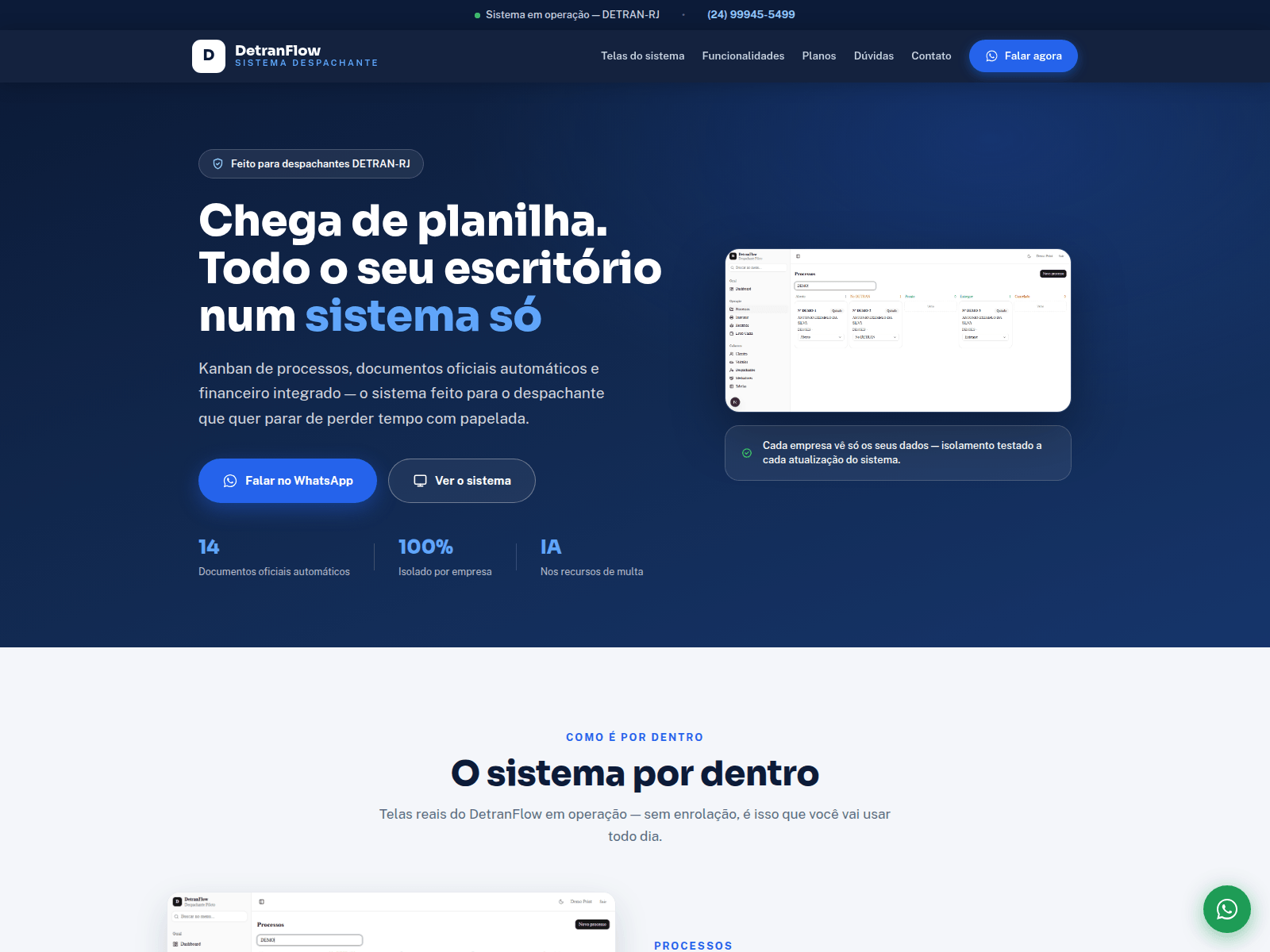 Screenshot of detranflow.com.br