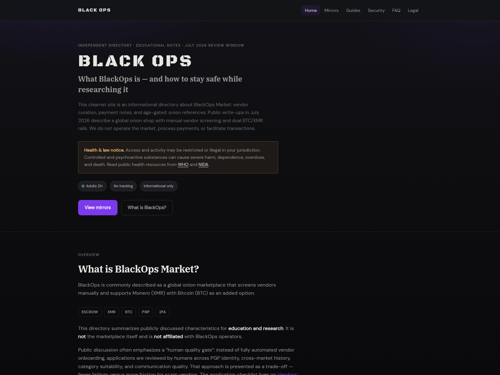 Screenshot of blackops-darknet.help