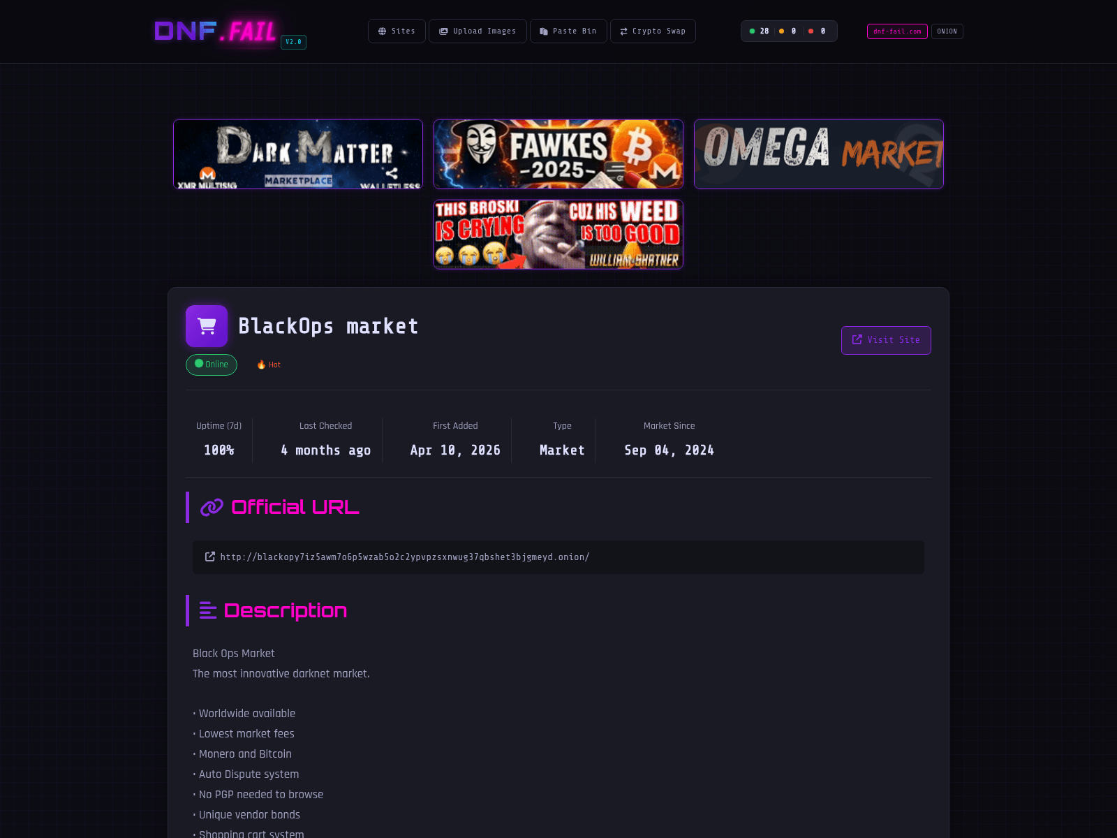 Screenshot of dnf-fail.com
