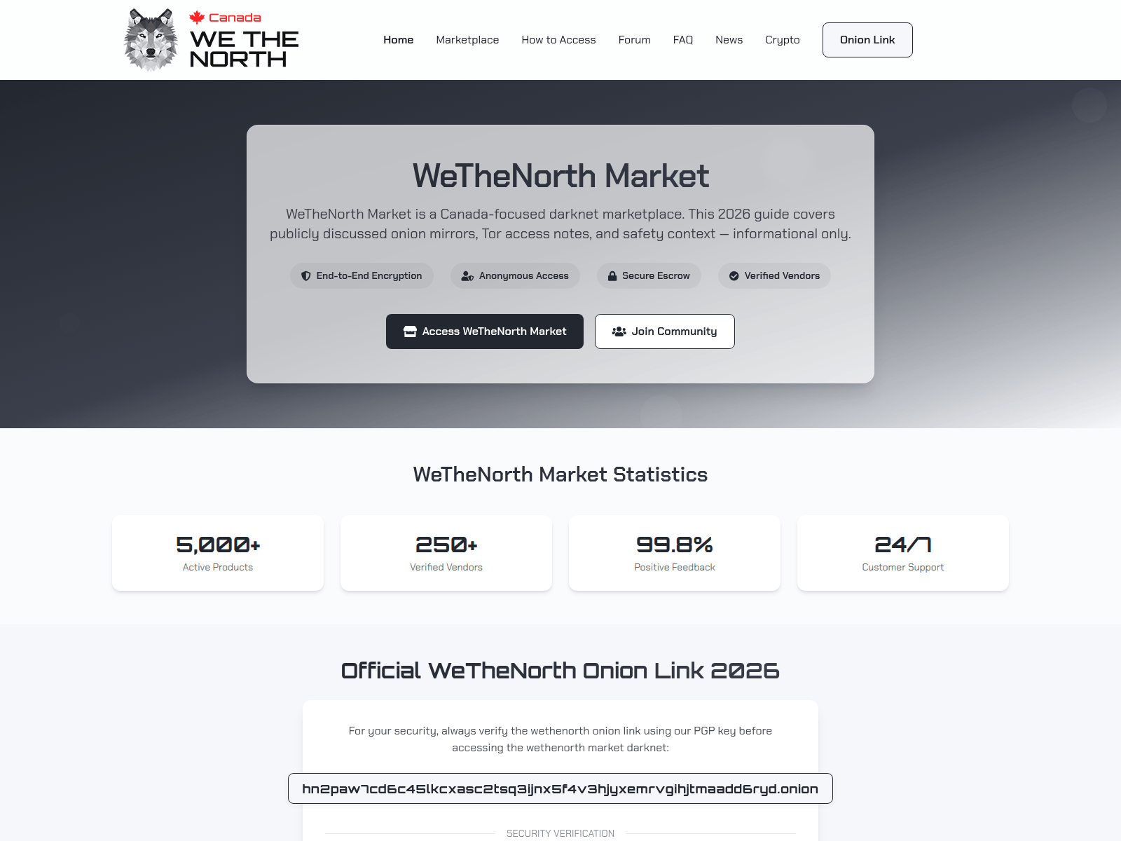 Screenshot of wethenorth.market