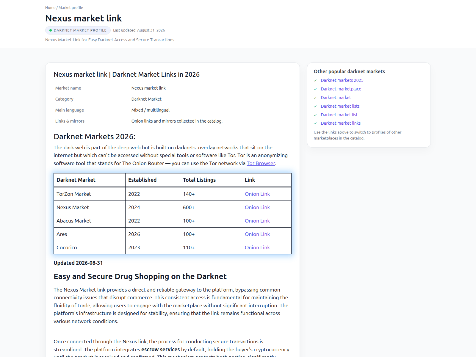 Screenshot of techdarkmarkets.com