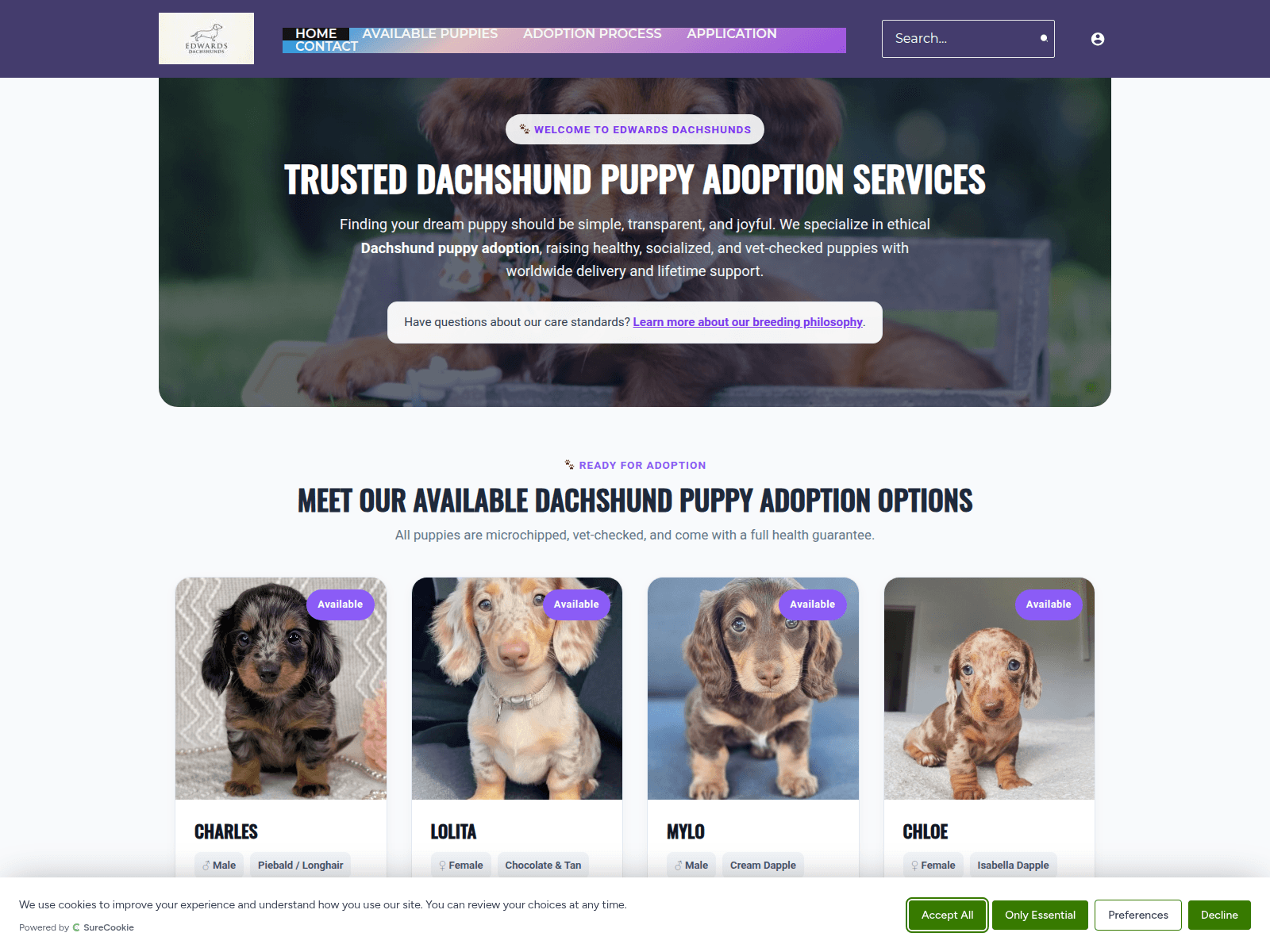 [스크린샷] edwardsdachshund.site