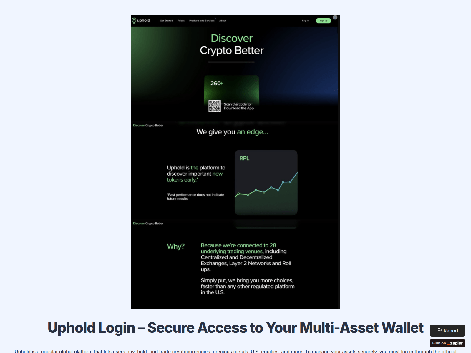 Screenshot of supportuphol.zapier.app