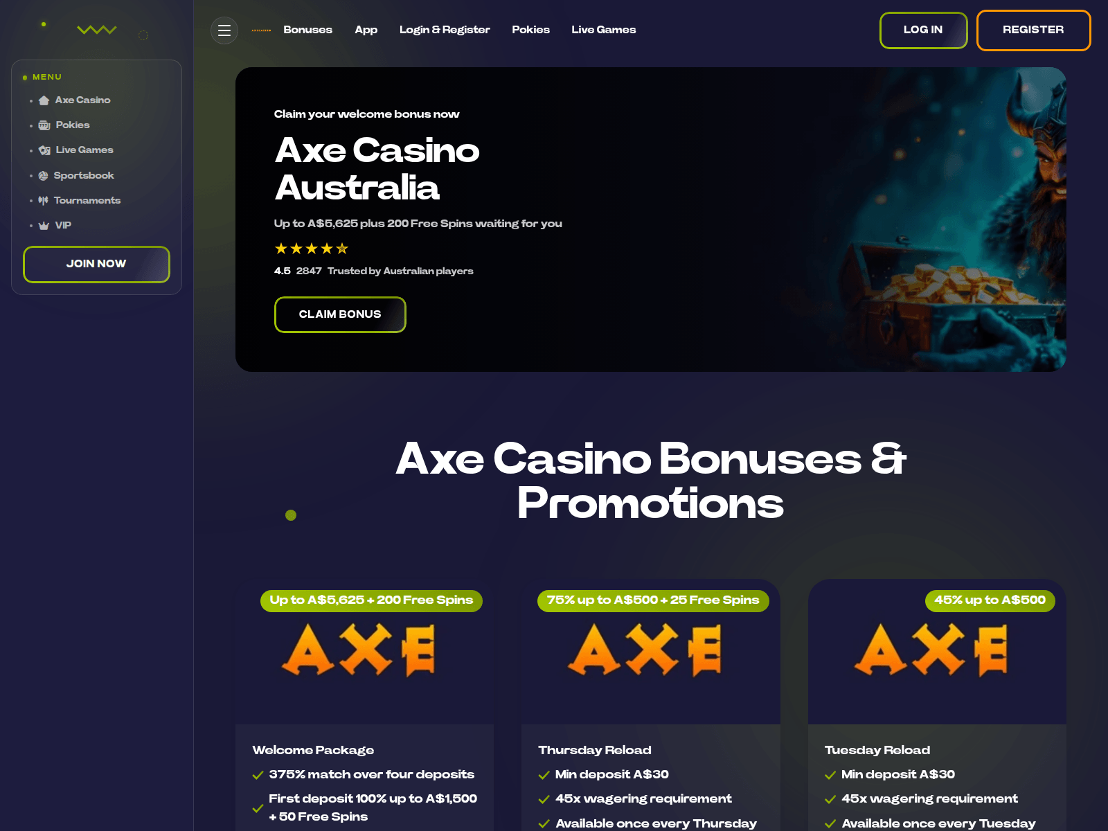 Screenshot of axecasino5.net