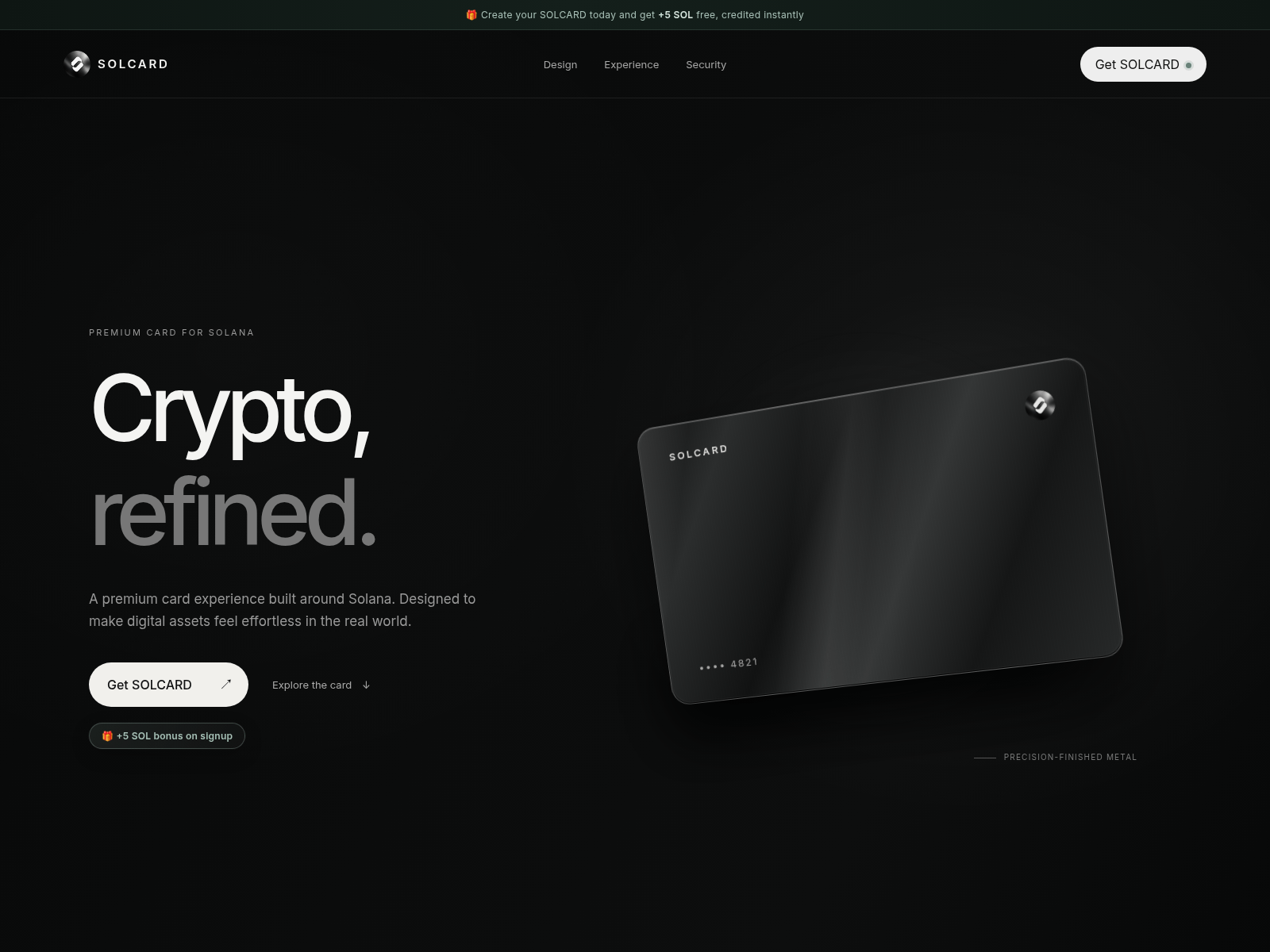 Screenshot of thesolcard.cc