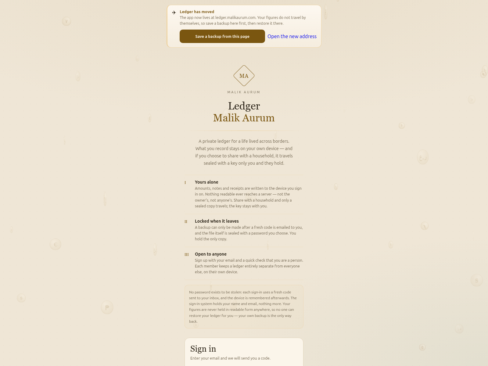 Screenshot of ledger-2sf.pages.dev