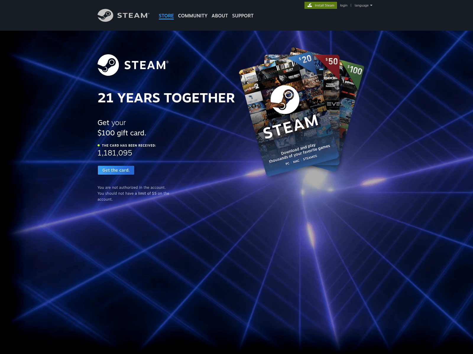 Screenshot of steamcomrnuunity.com