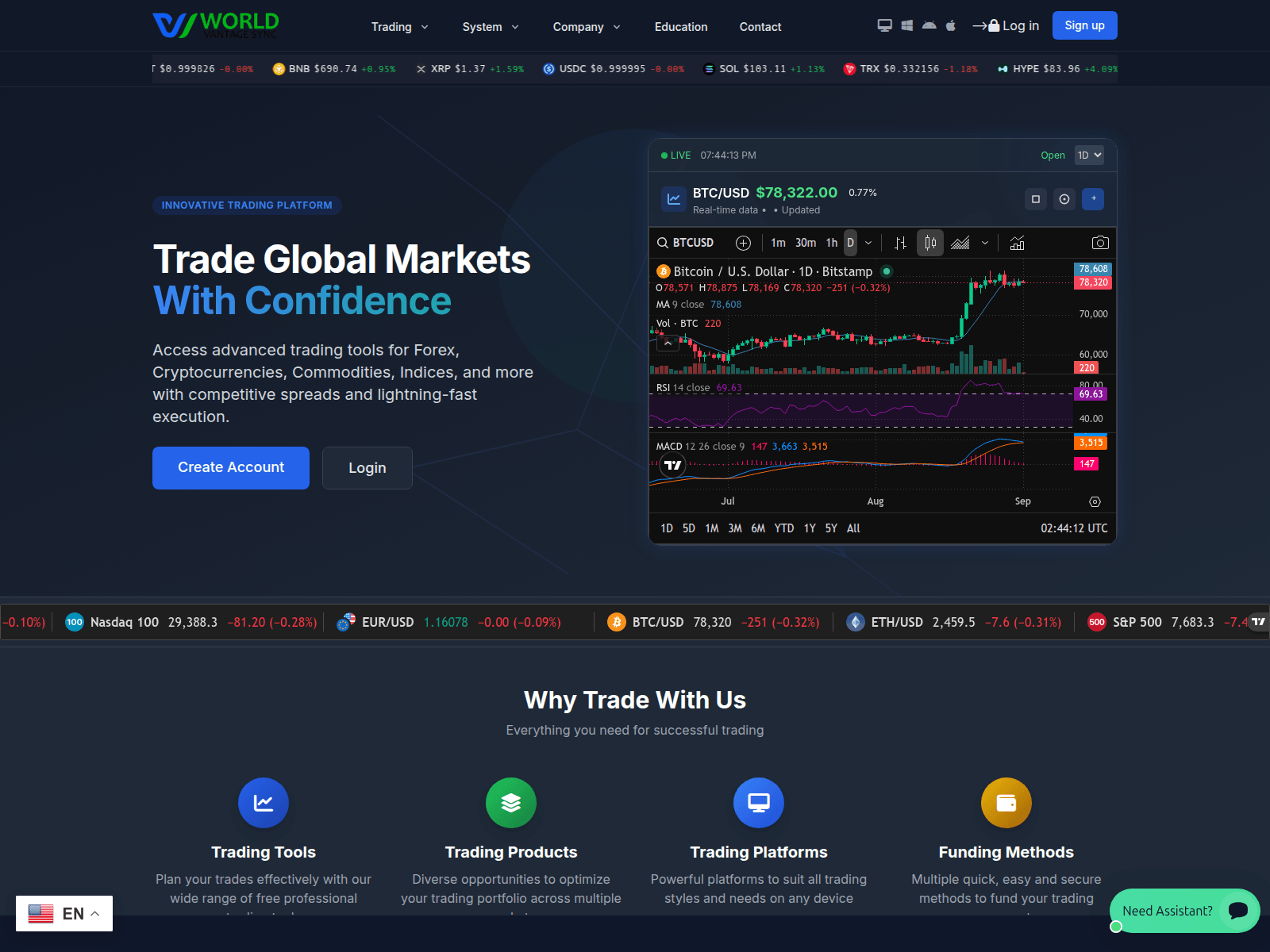Screenshot of worldvantagesync.org