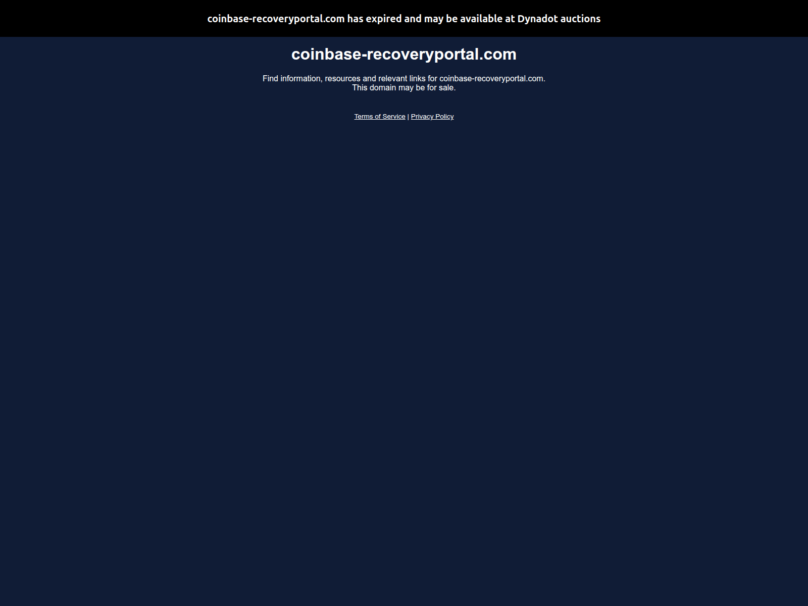 Screenshot of coinbase-recoveryportal.com