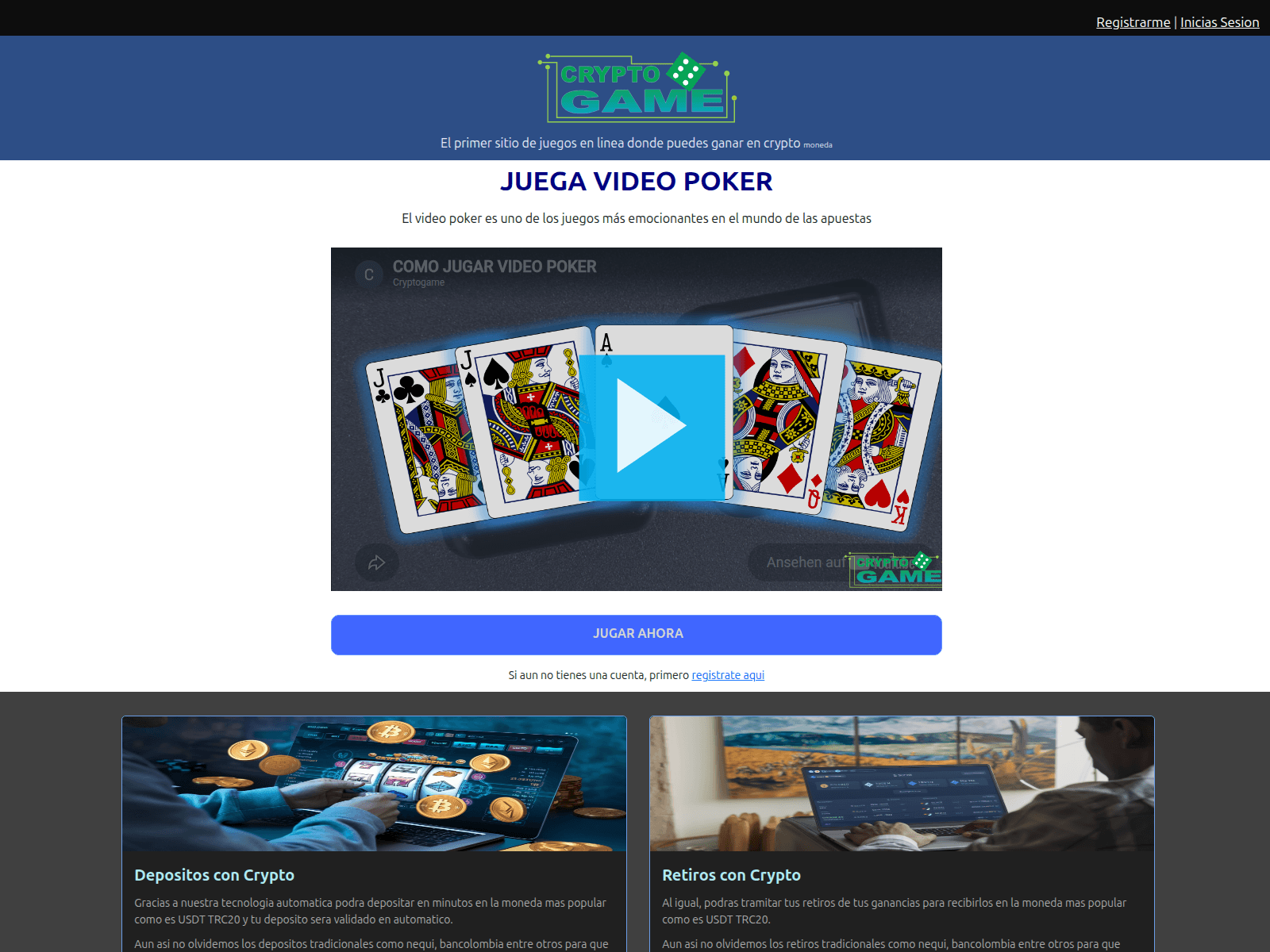 Screenshot of cryptogame.adspay.com.co