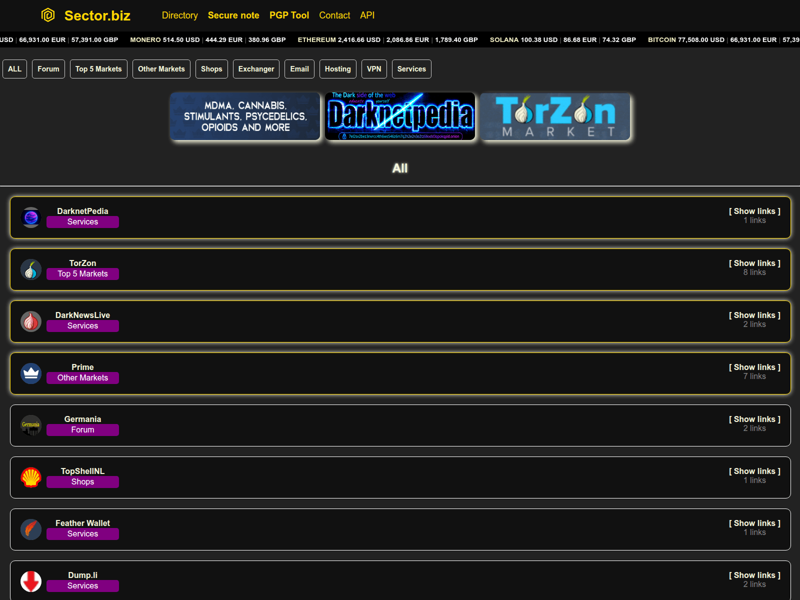 Screenshot of sector.biz