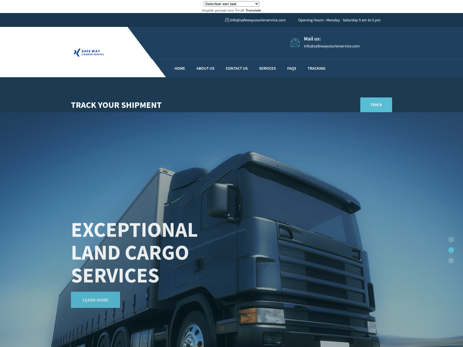 Screenshot of safewaycourierservice.com