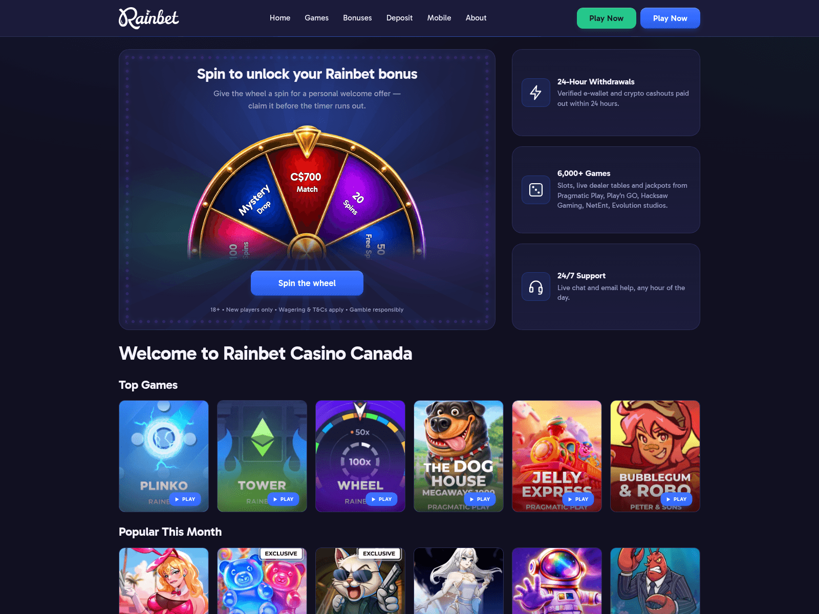 Screenshot of rainbet-online.casino
