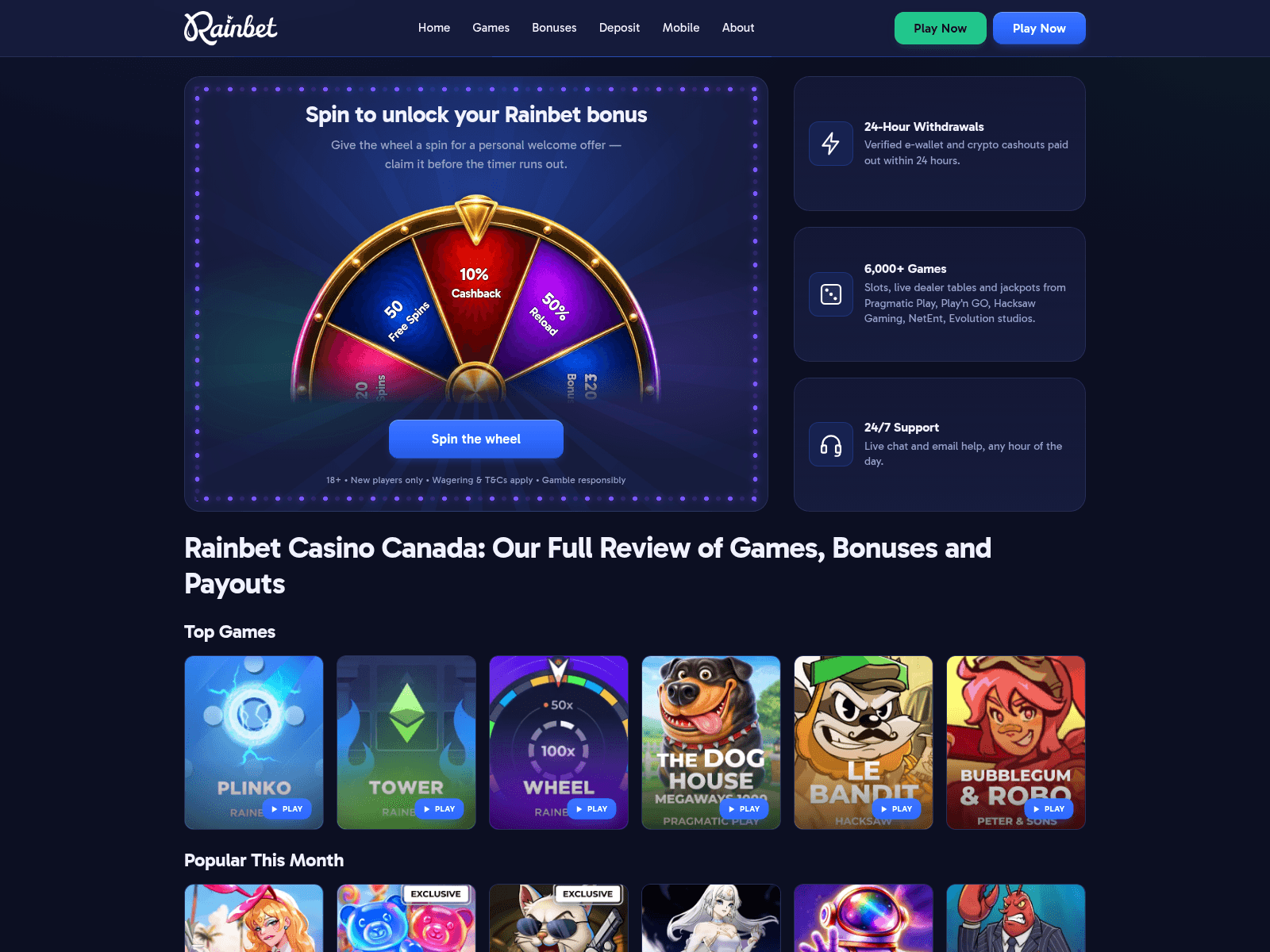 Screenshot of rainbet-ca.co