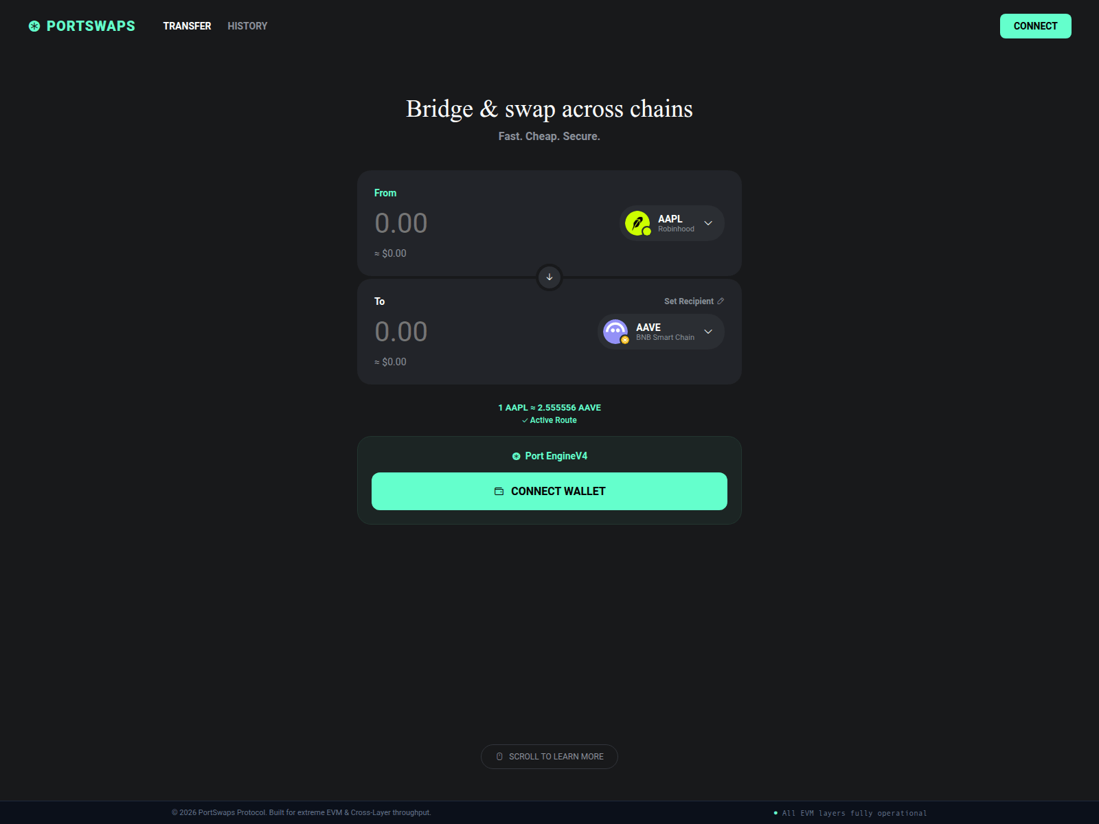 Скриншот сайта portnode-swap.click