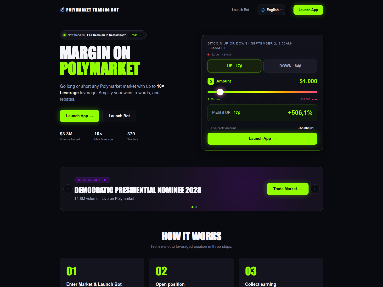 Screenshot of polymarketbot.art