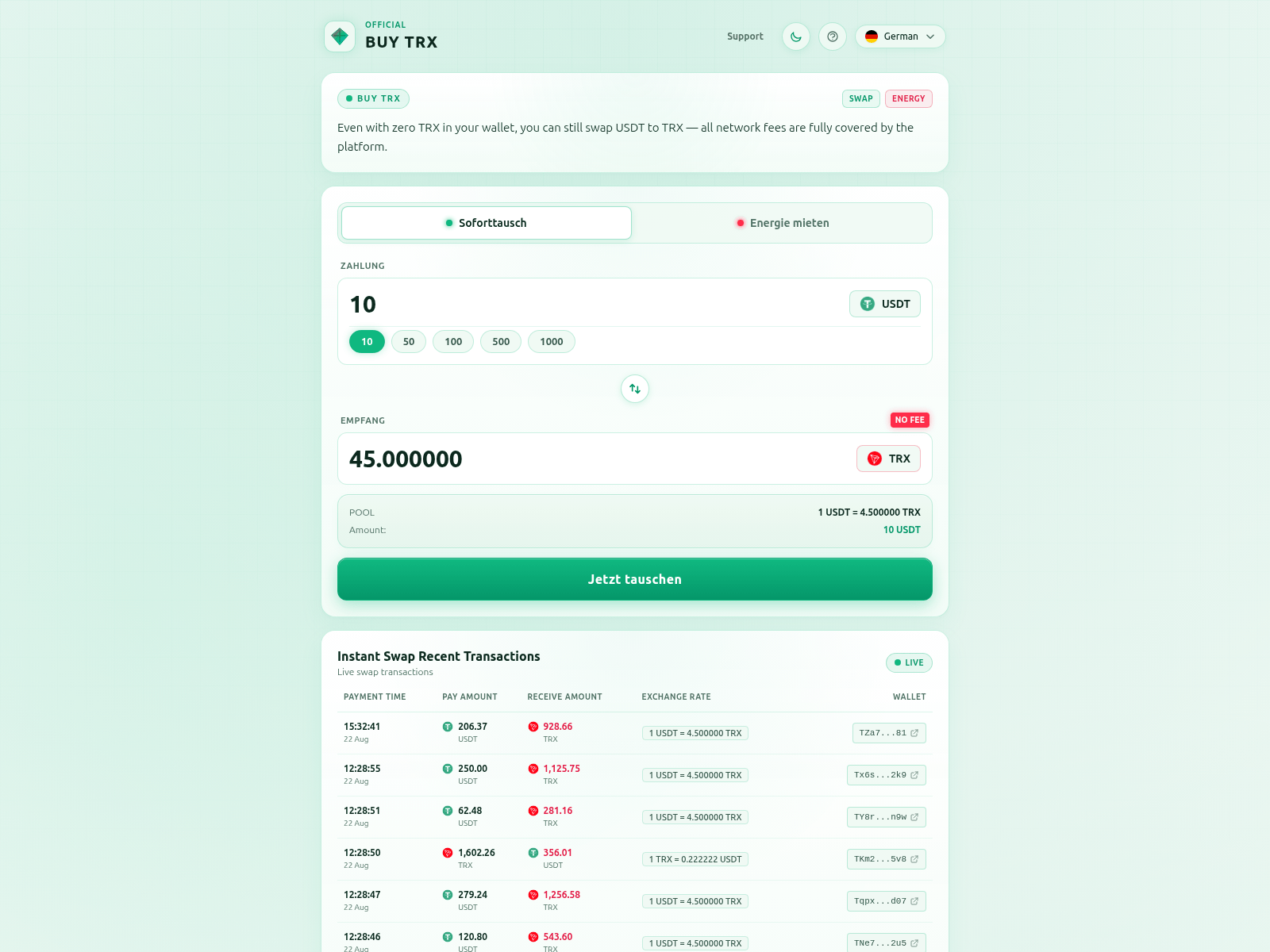 Screenshot of swaptrx.shop