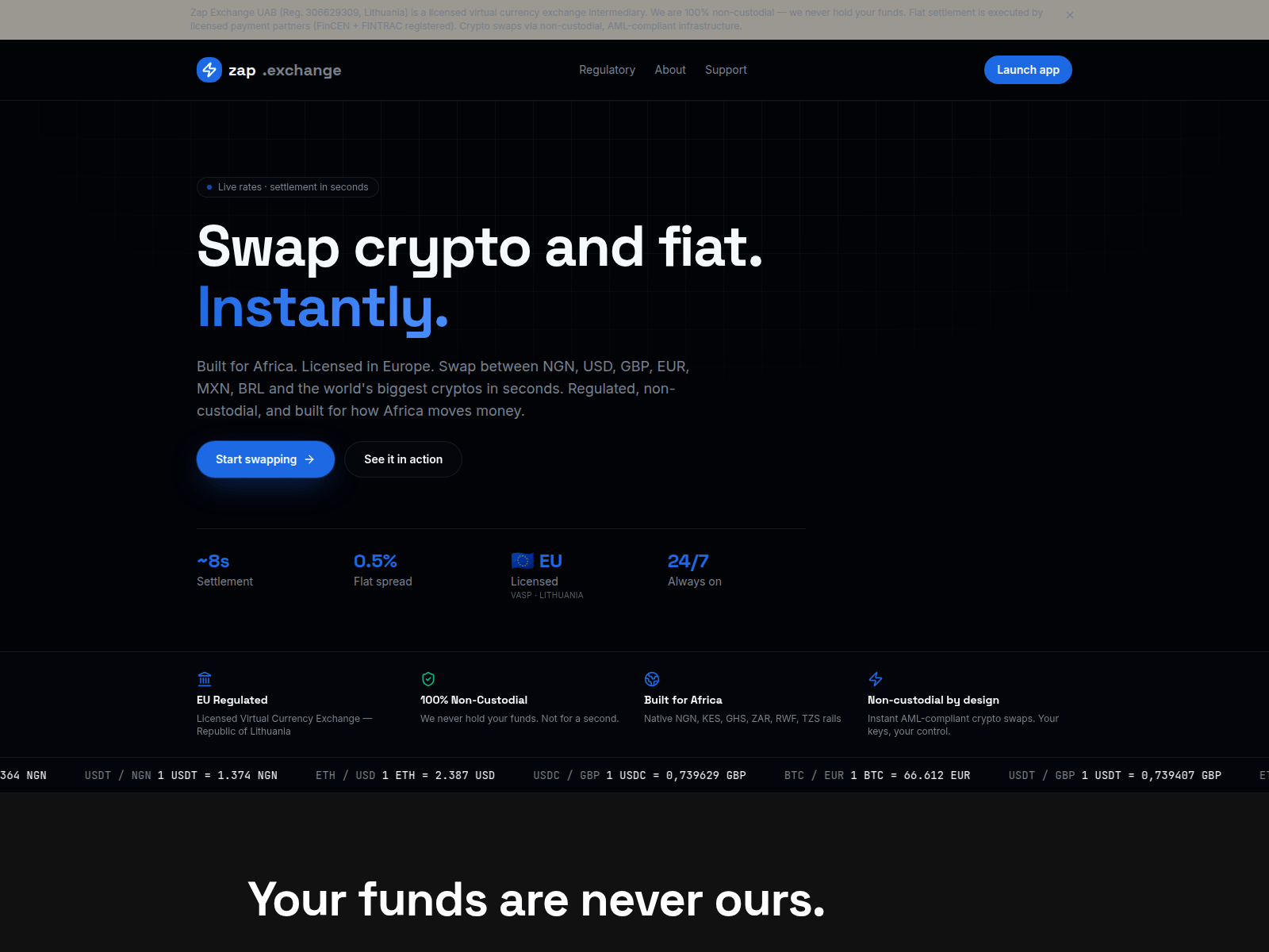 Screenshot of zapexchange.app