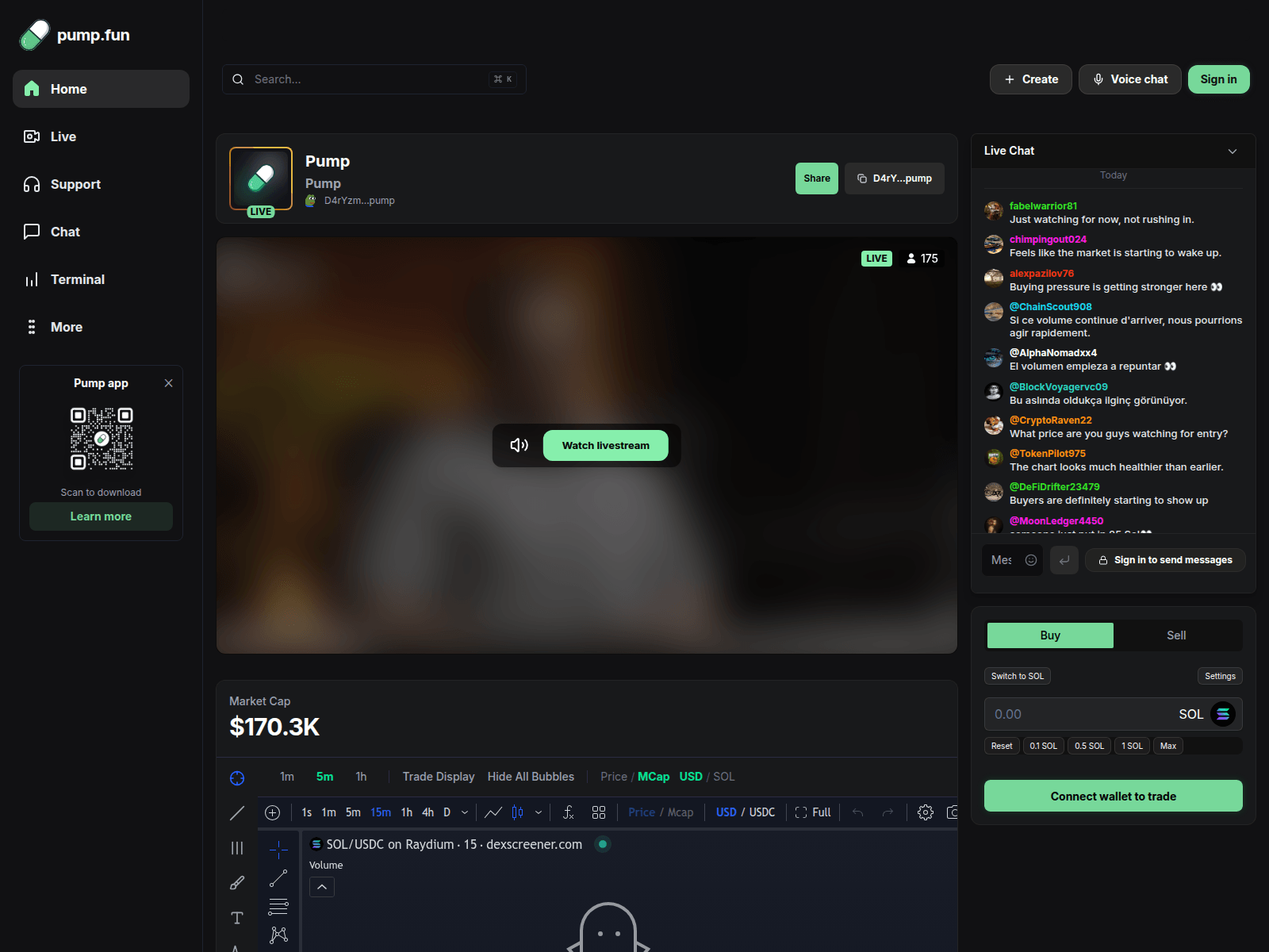 Screenshot of pump.funstreamer.xyz