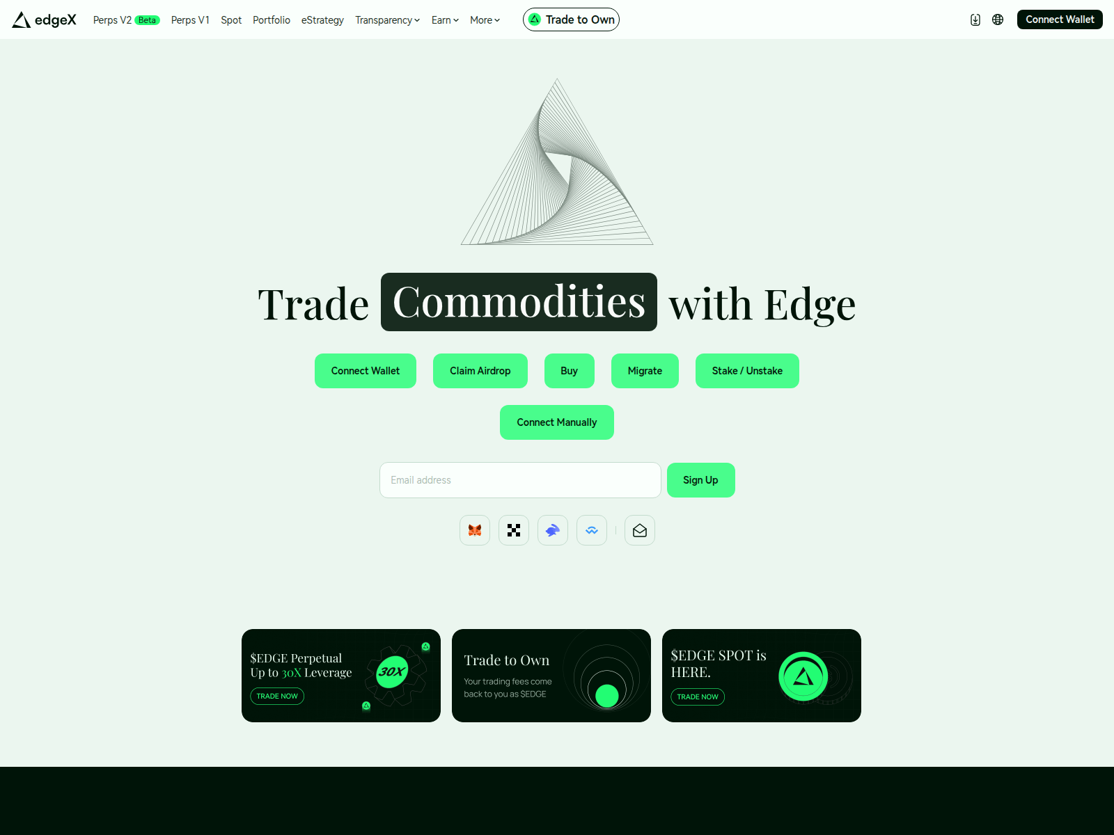 Screenshot of edgex-exchange.live