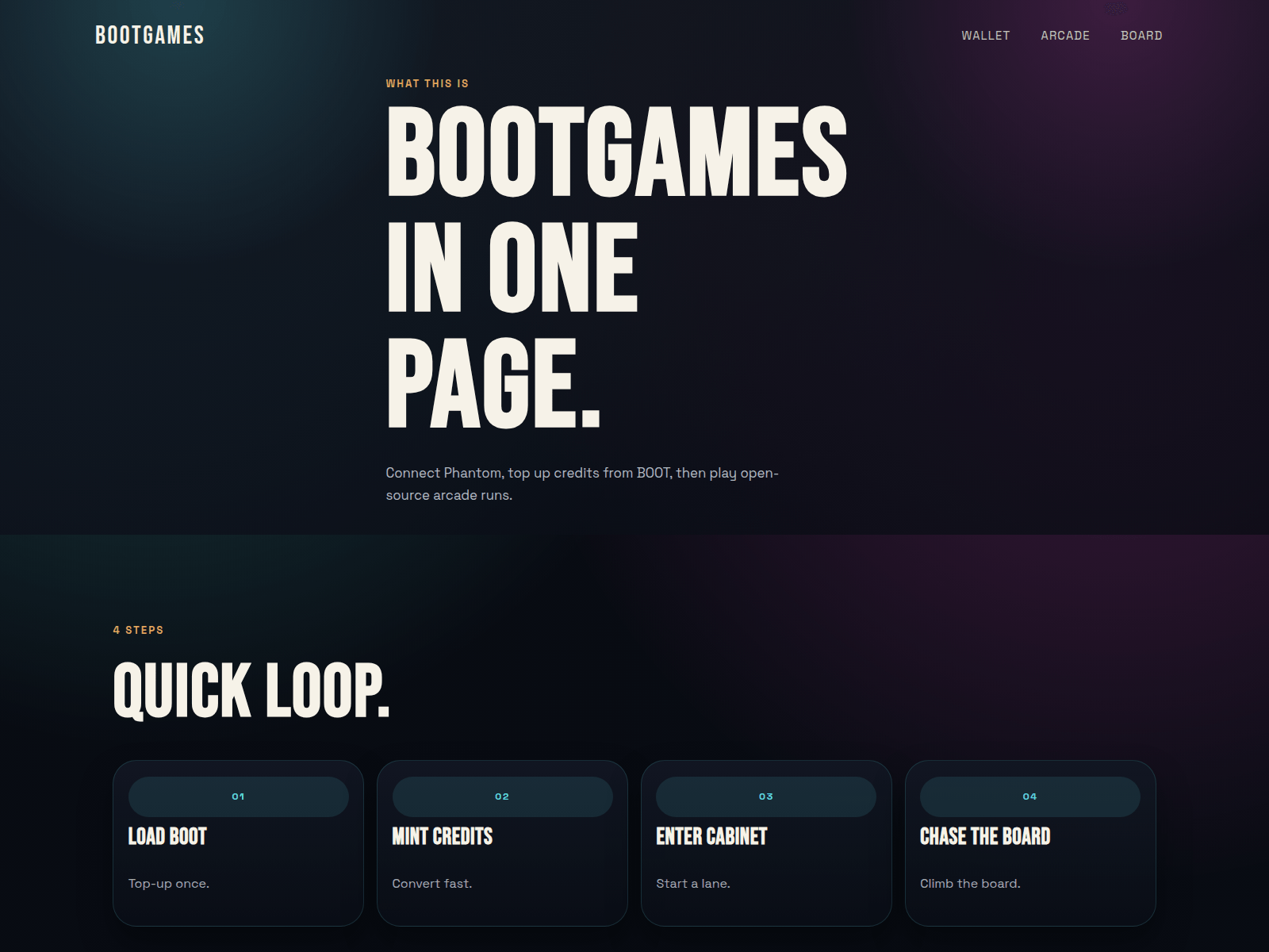 Screenshot of bootgames.io