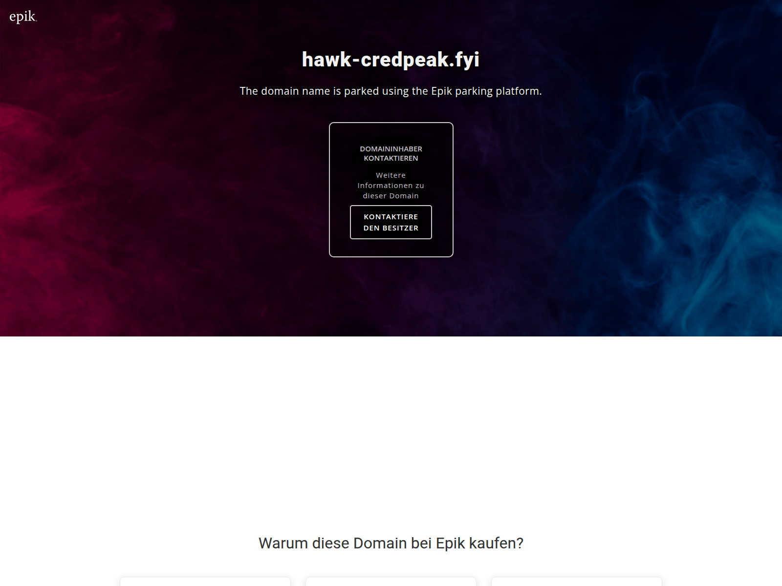 Screenshot of hawk-credpeak.fyi