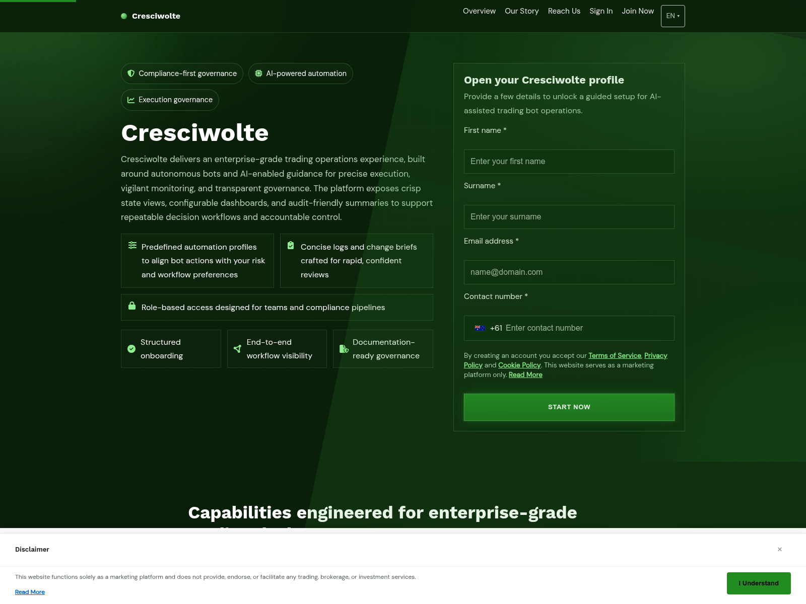 Screenshot of cresciwolte.com