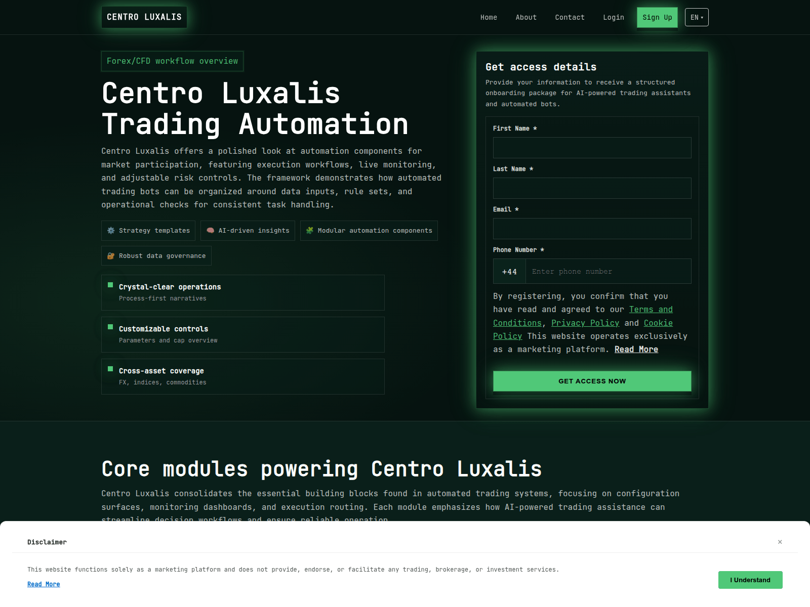 Screenshot of centroluxalis.pro